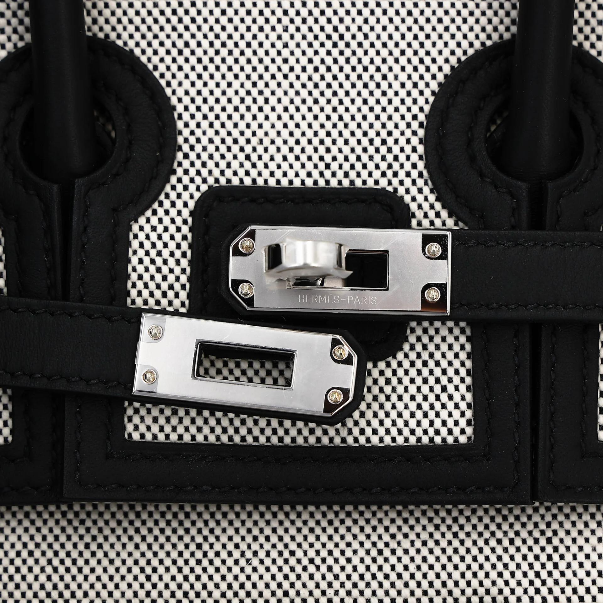 Brand New ( Rank N ) HERMÈS Limited Edition Birkin Cargo 25 Noir (89) Toile Goeland canvas Swift Palladium hardware K (2025) - 13