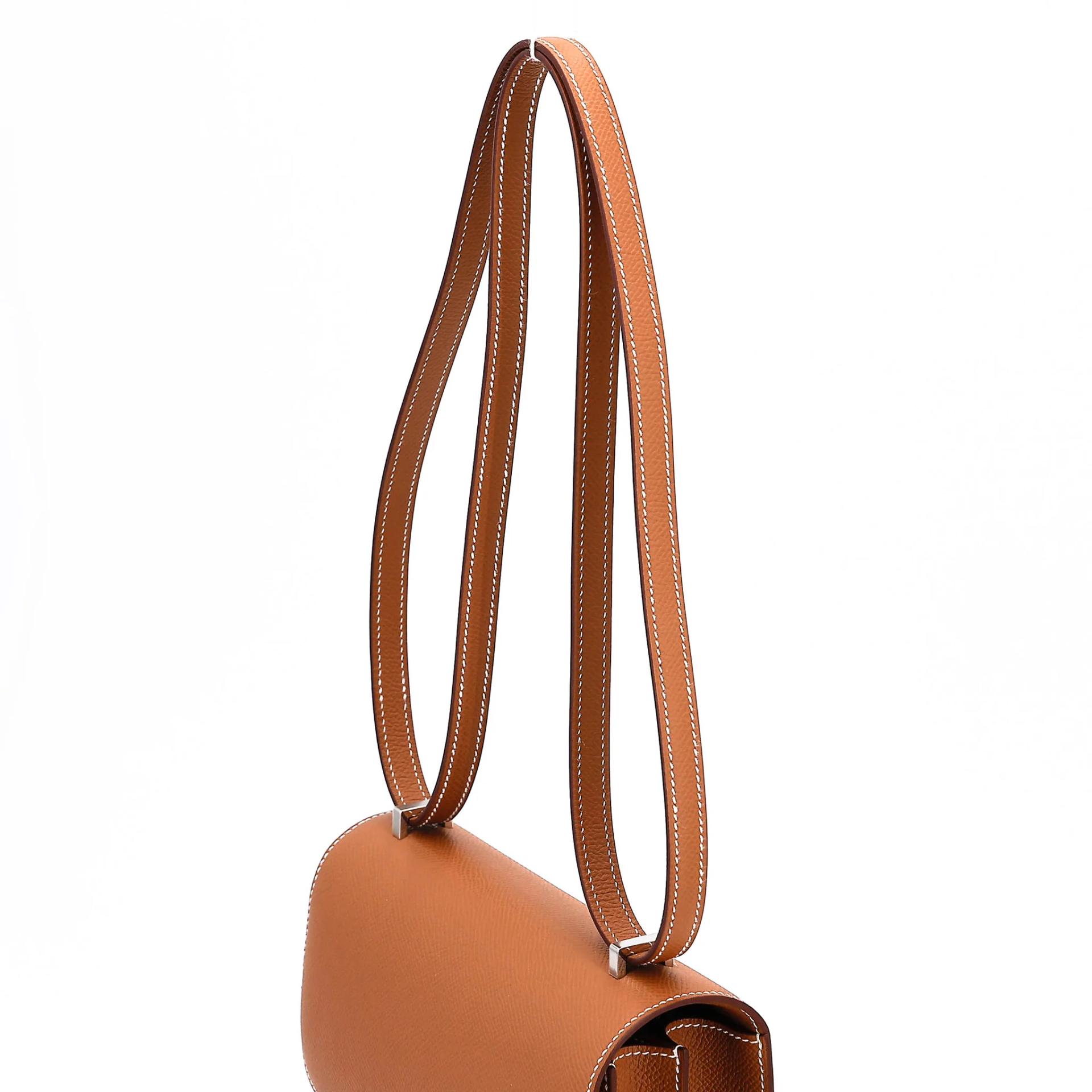 Brand New ( Rank N ) HERMÈS Constance Mini 19 Mirror Gold (37) Epsom Palladium hardware G (2026) - 3