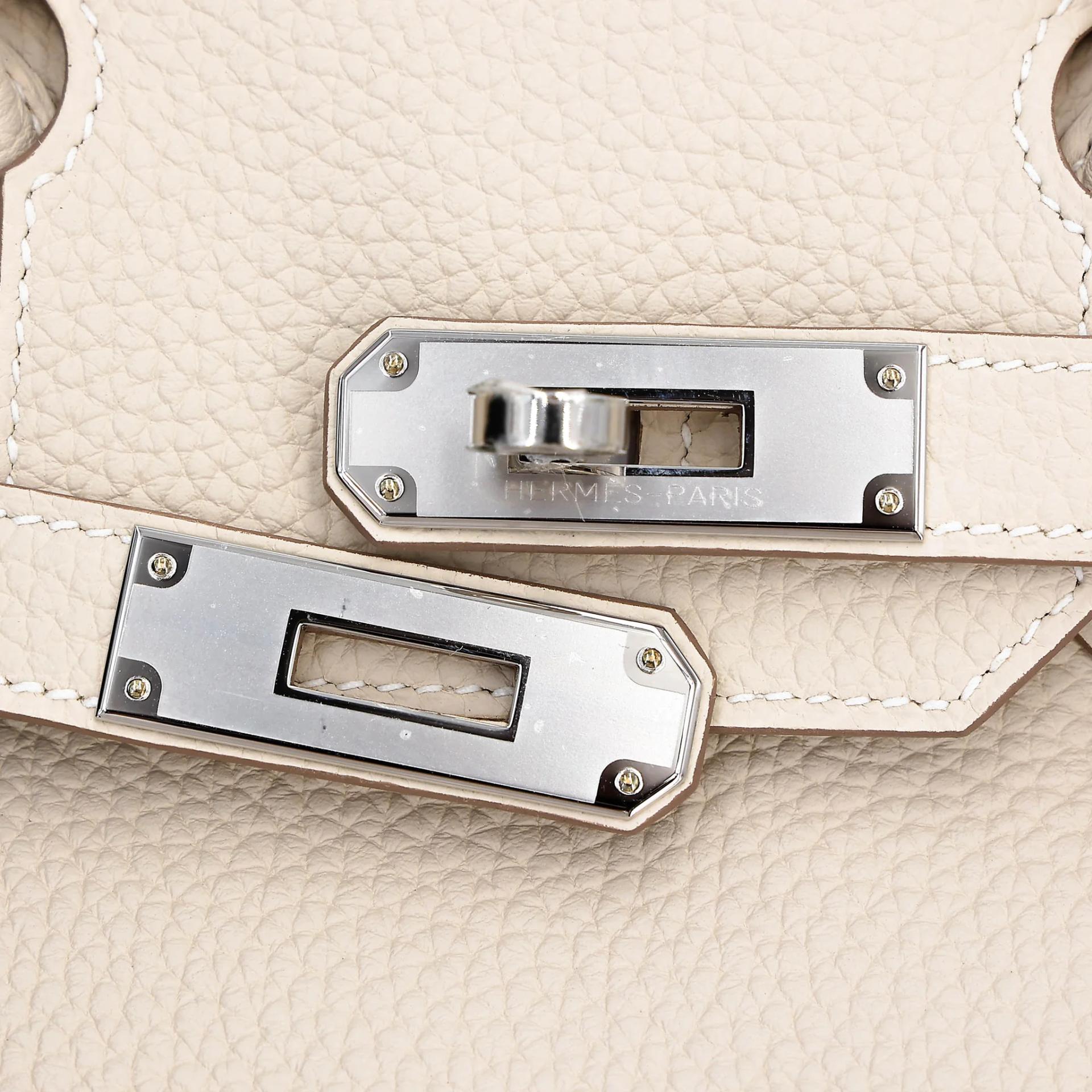 Brand New ( Rank N ) HERMÈS Birkin 30 Craie (10) Togo Palladium hardware G (2026) - 8
