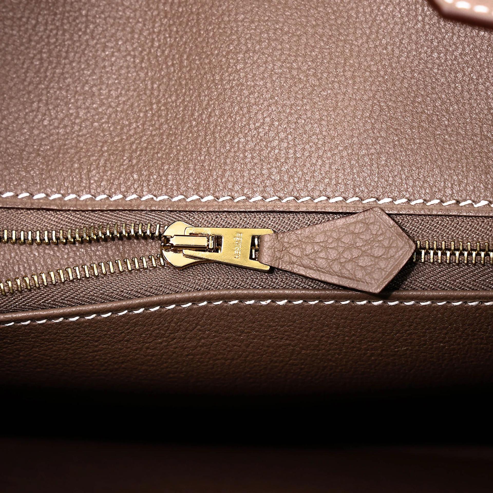 Brand New ( Rank N ) HERMÈS Birkin 25 Etoupe (18) Togo Gold hardware G (2026) - 11