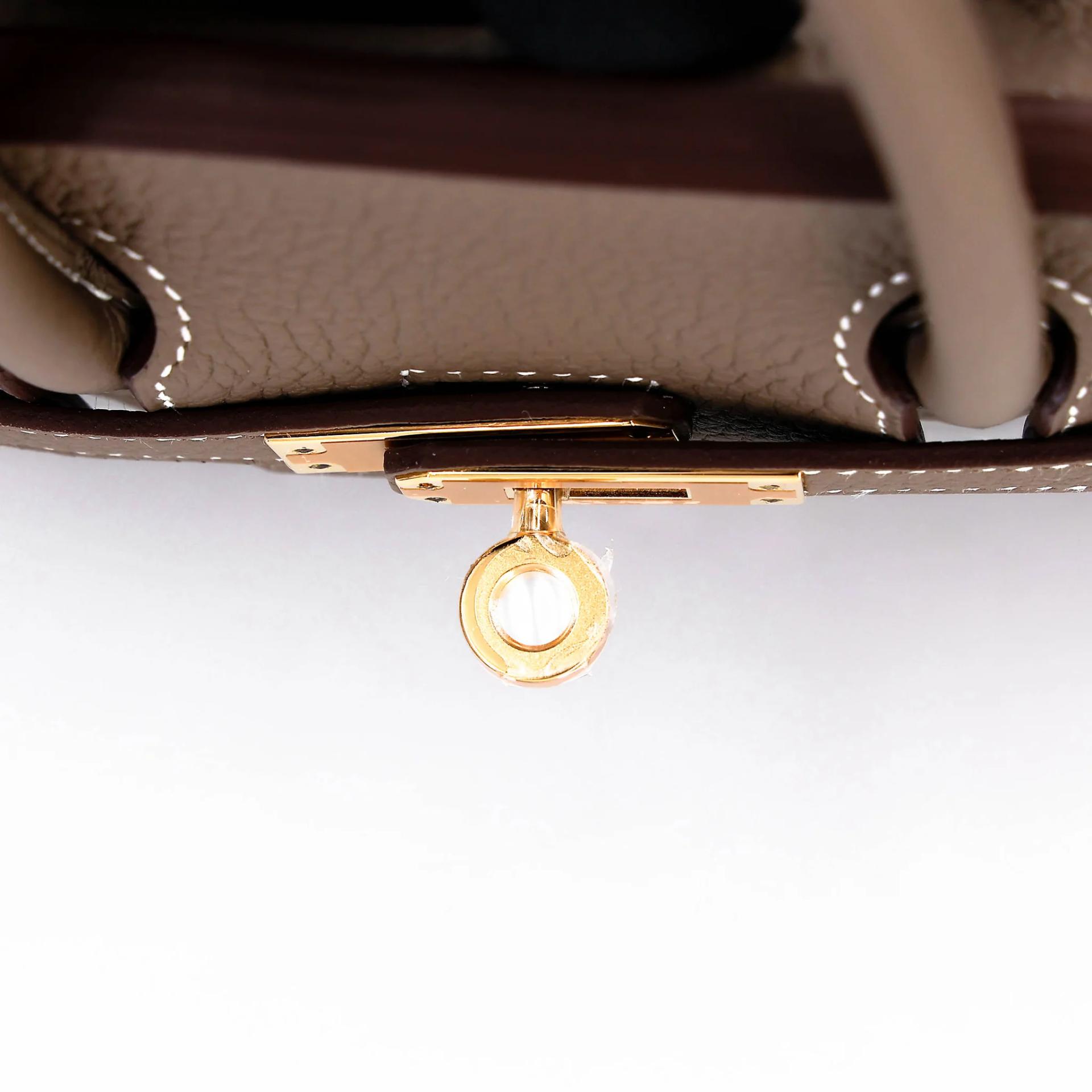 Brand New ( Rank N ) HERMÈS Birkin 25 Etoupe (18) Togo Gold hardware G (2026) - 9