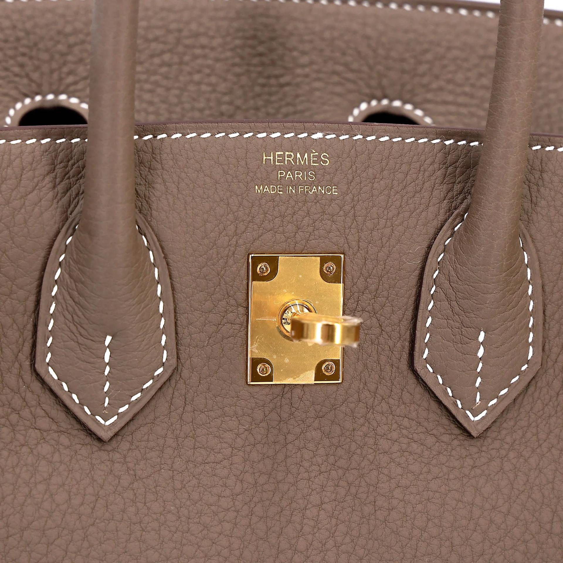 Brand New ( Rank N ) HERMÈS Birkin 25 Etoupe (18) Togo Gold hardware G (2026) - 10