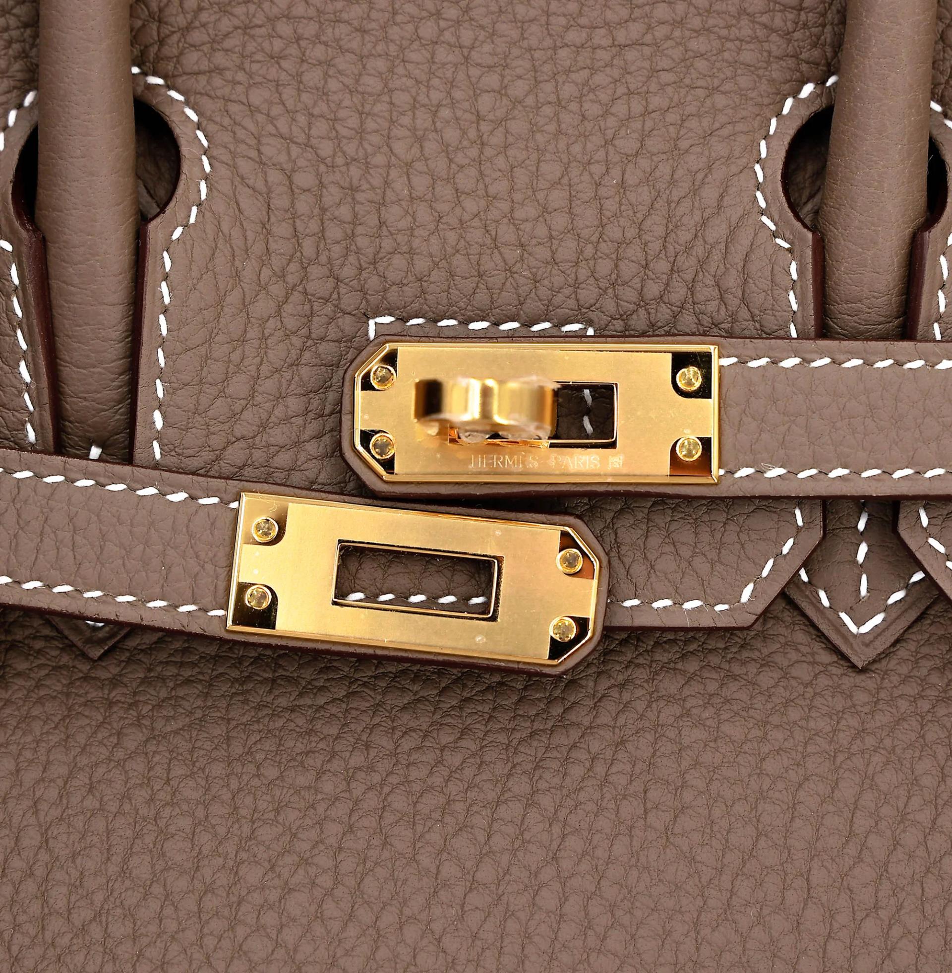 Brand New ( Rank N ) HERMÈS Birkin 25 Etoupe (18) Togo Gold hardware G (2026) - 8