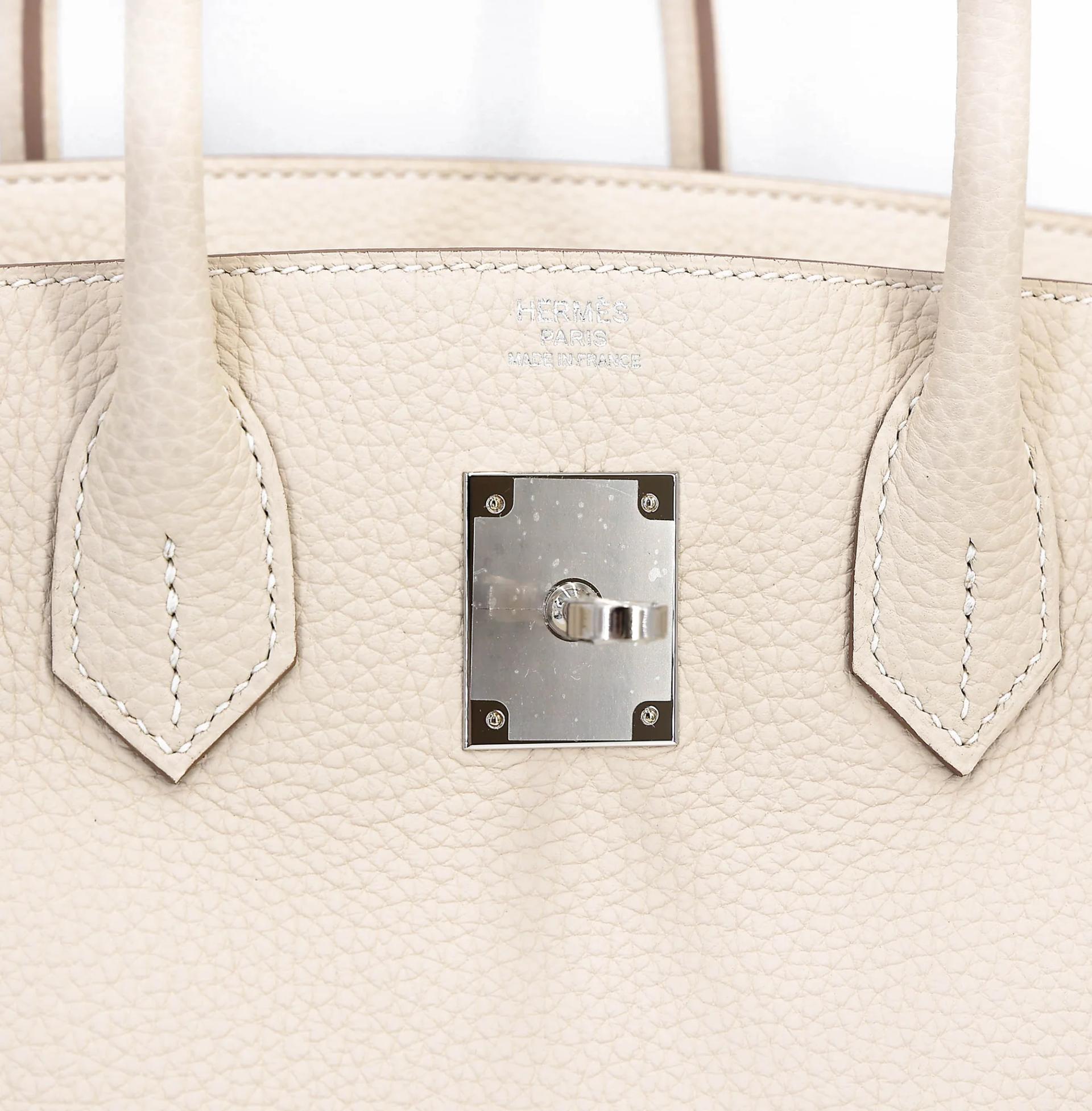 Brand New ( Rank N ) HERMÈS Birkin 30 Craie (10) Togo Palladium hardware G (2026) - 10