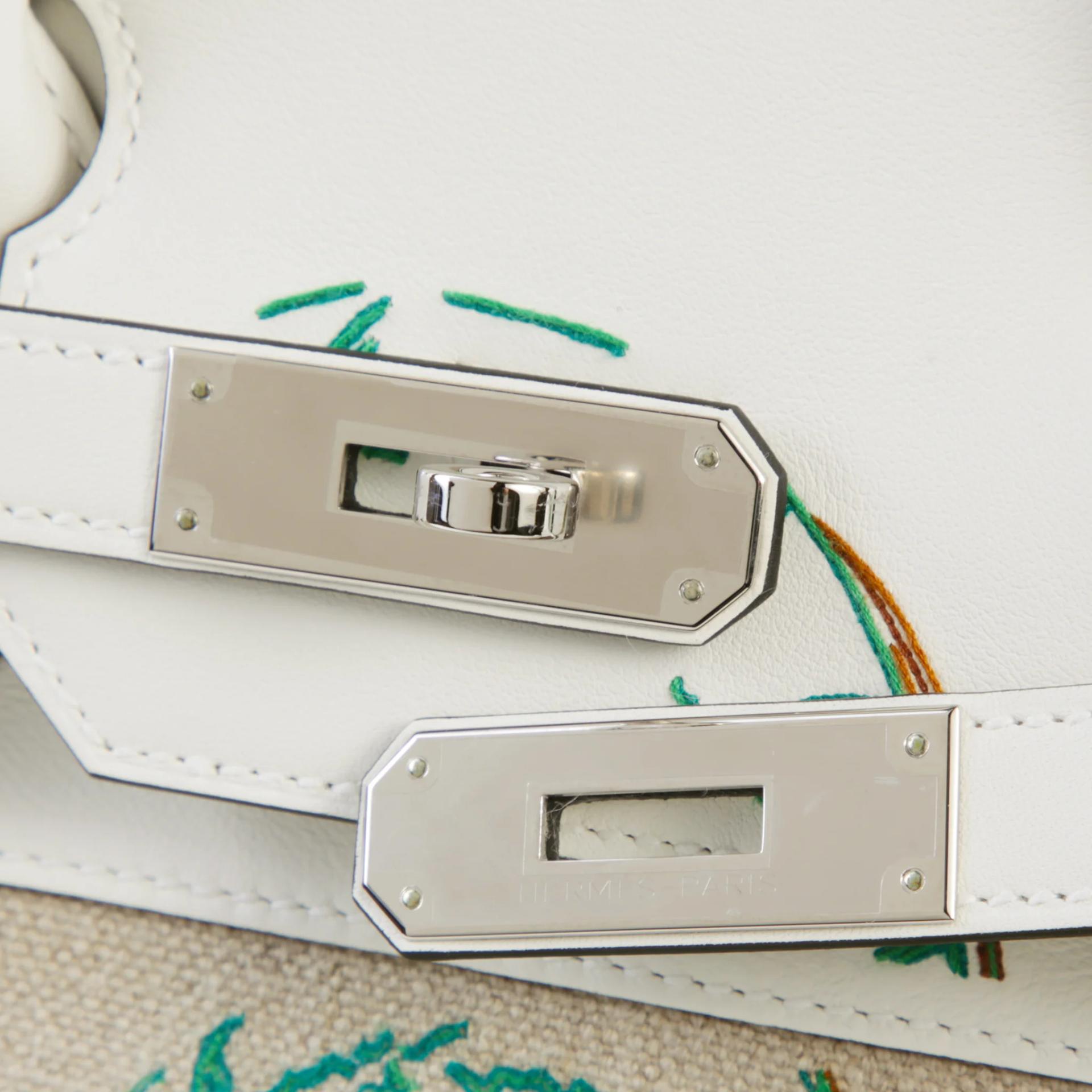 Unused ( Rank NS ) HERMÈS Limited Edition Birkin 35 Faubourg Tropical White (01) Swift Canvas Palladium hardware U (2022) - 8