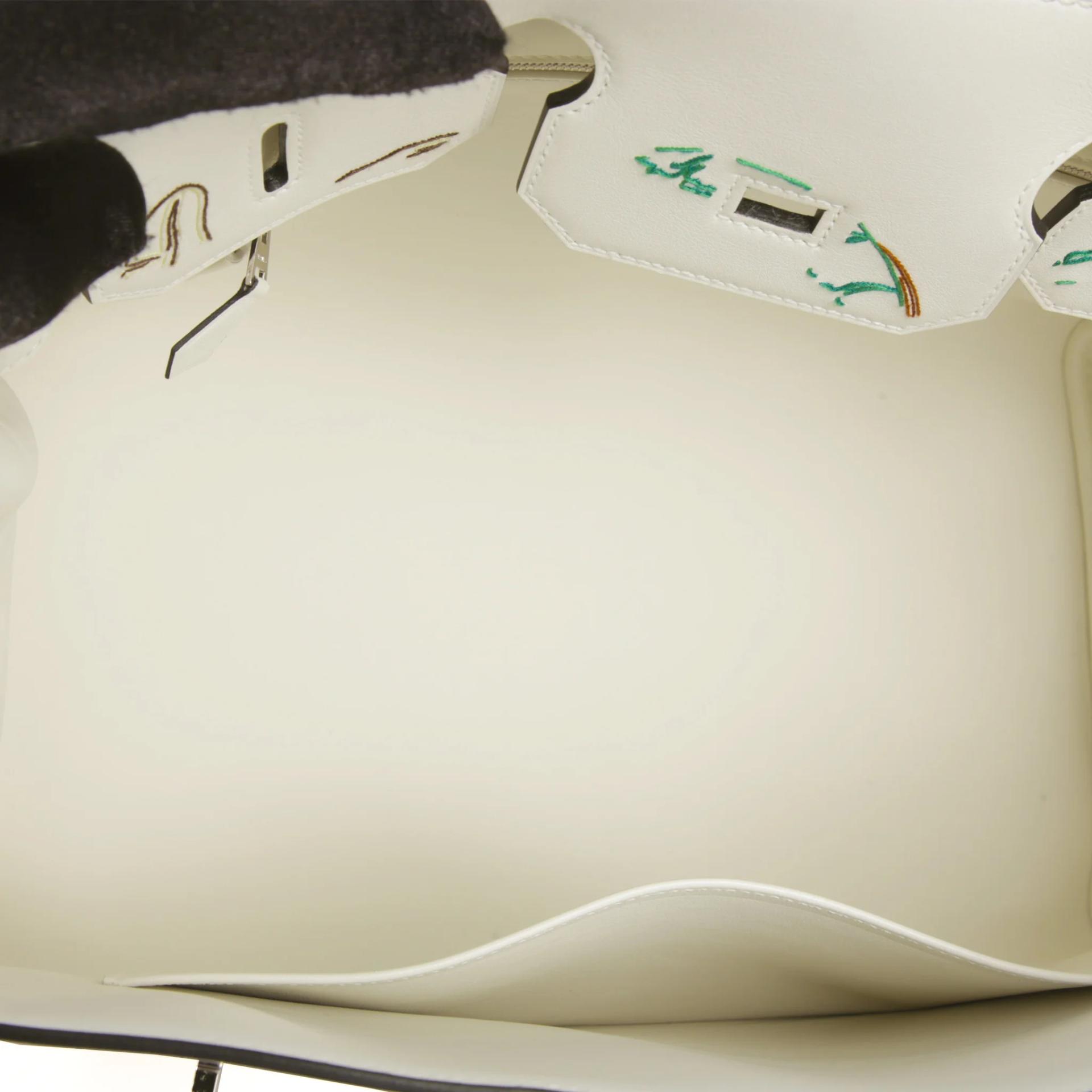 Unused ( Rank NS ) HERMÈS Limited Edition Birkin 35 Faubourg Tropical White (01) Swift Canvas Palladium hardware U (2022) - 10