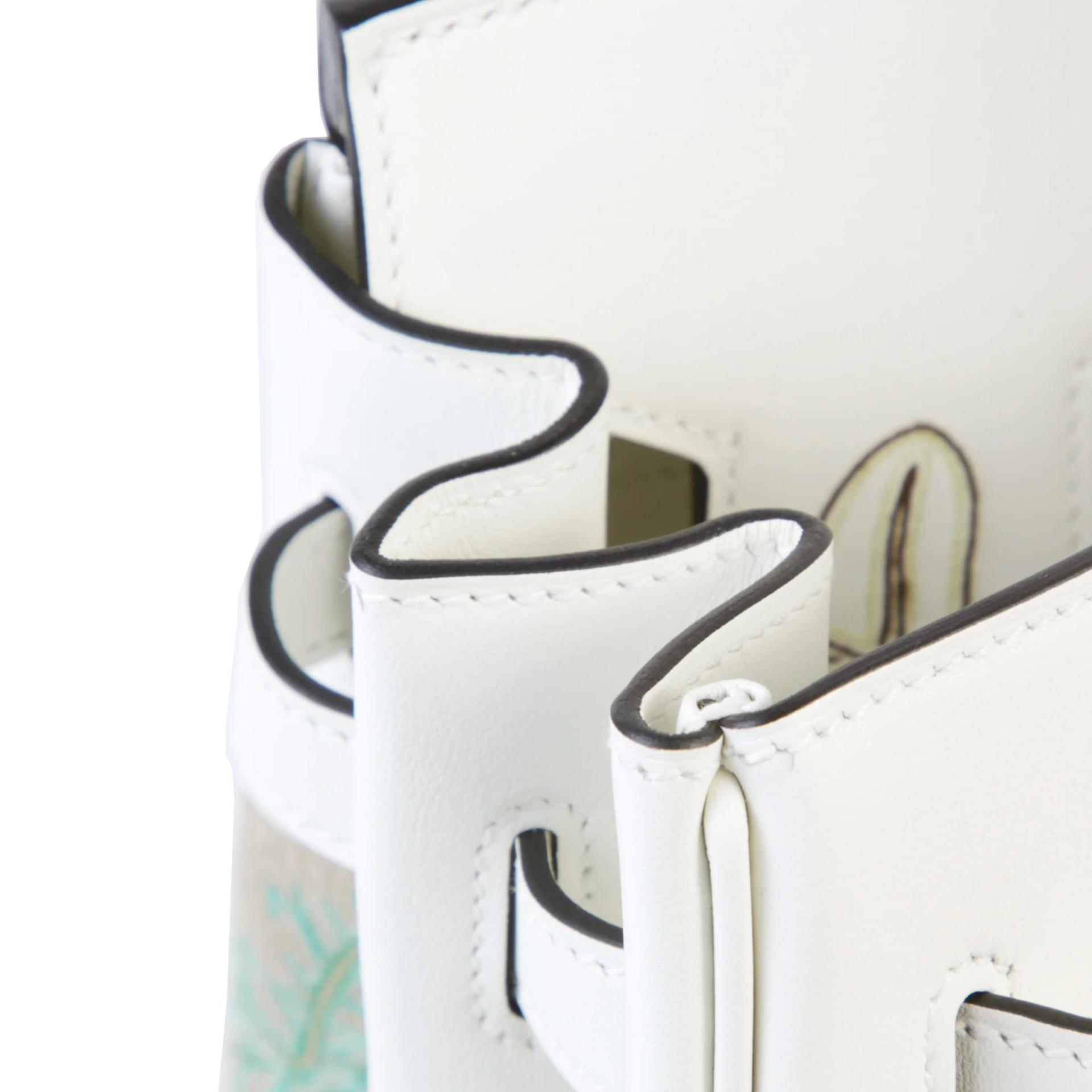 Unused ( Rank NS ) HERMÈS Limited Edition Birkin 35 Faubourg Tropical White (01) Swift Canvas Palladium hardware U (2022) - 12