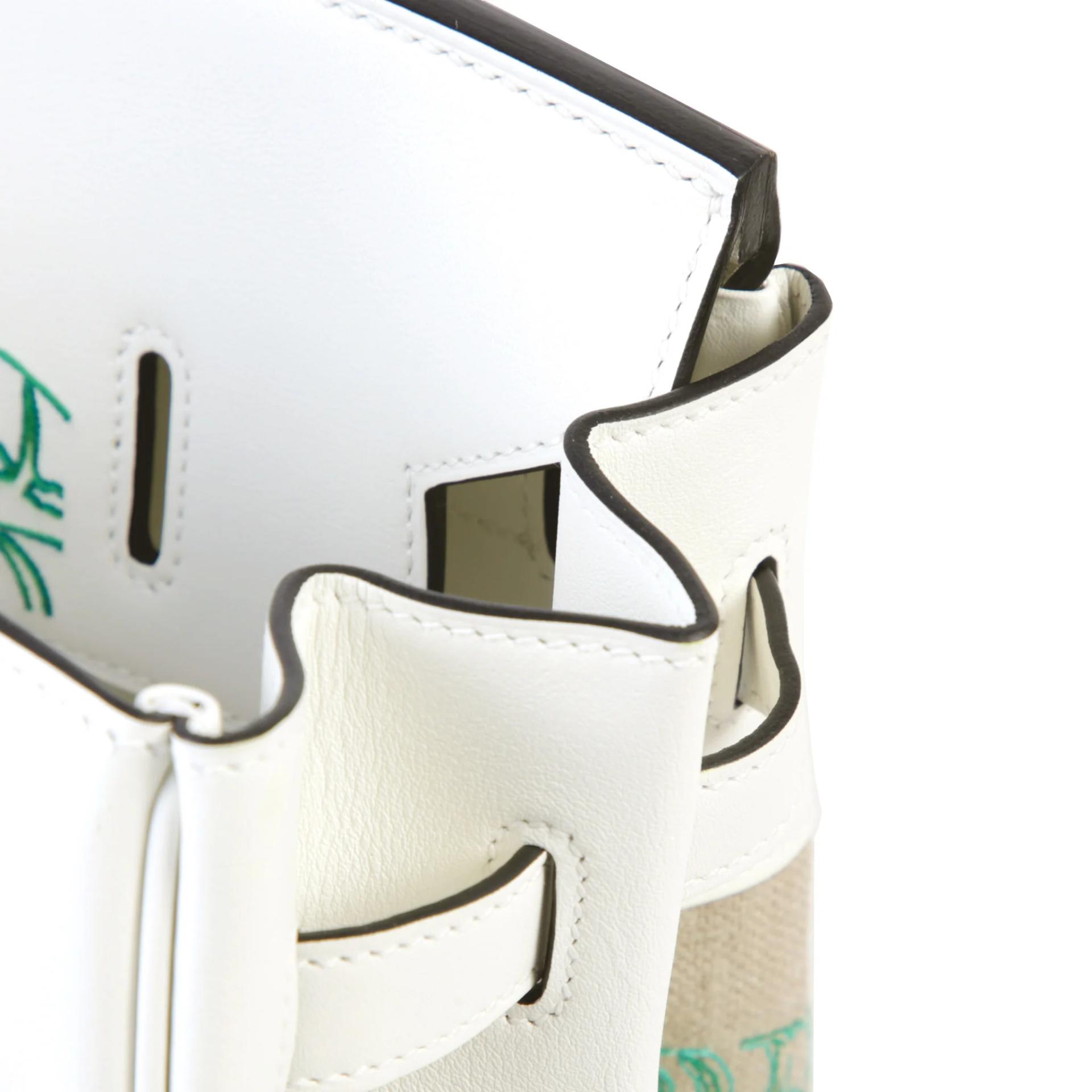 Unused ( Rank NS ) HERMÈS Limited Edition Birkin 35 Faubourg Tropical White (01) Swift Canvas Palladium hardware U (2022) - 11