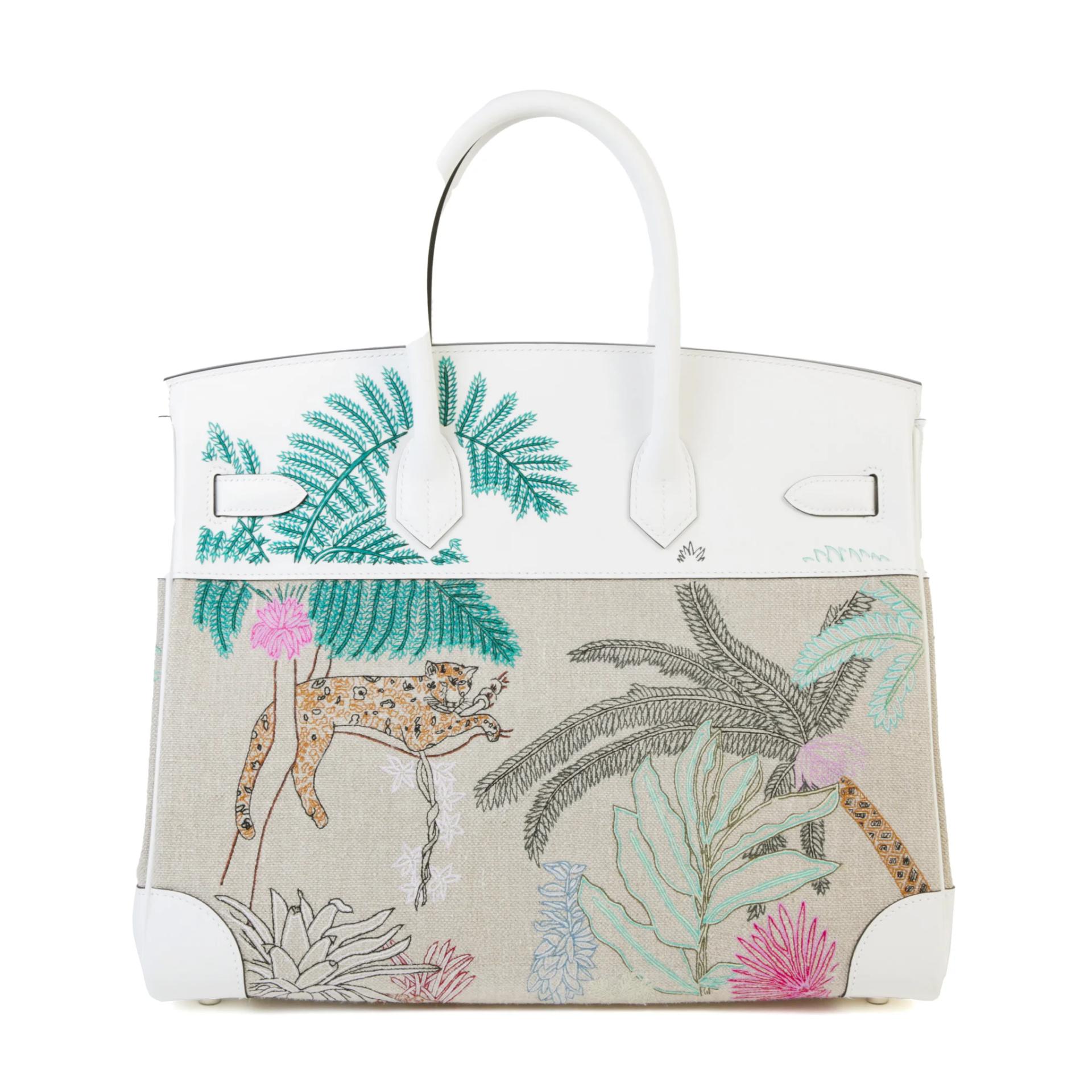 Unused ( Rank NS ) HERMÈS Limited Edition Birkin 35 Faubourg Tropical White (01) Swift Canvas Palladium hardware U (2022) - 2