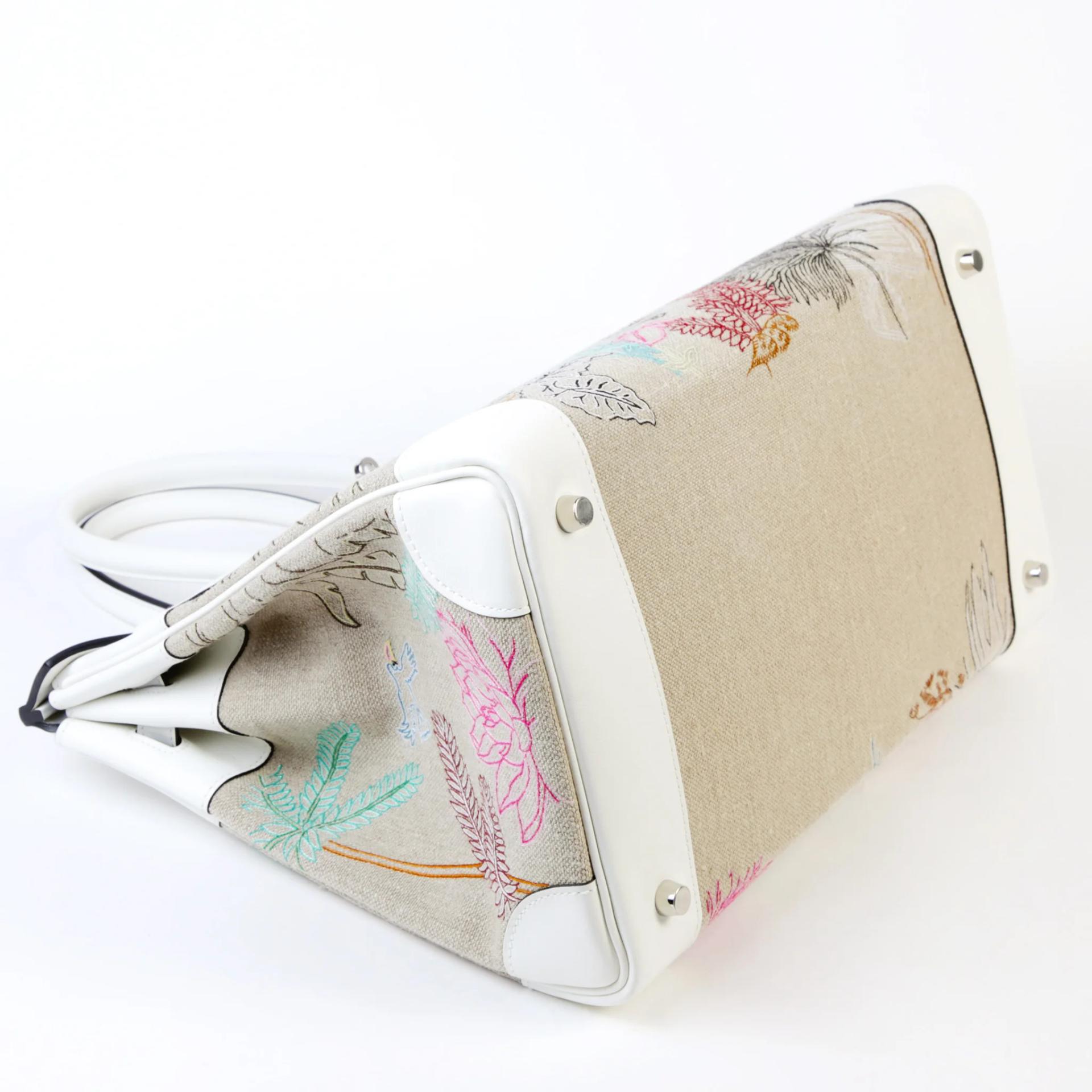 Unused ( Rank NS ) HERMÈS Limited Edition Birkin 35 Faubourg Tropical White (01) Swift Canvas Palladium hardware U (2022) - 4