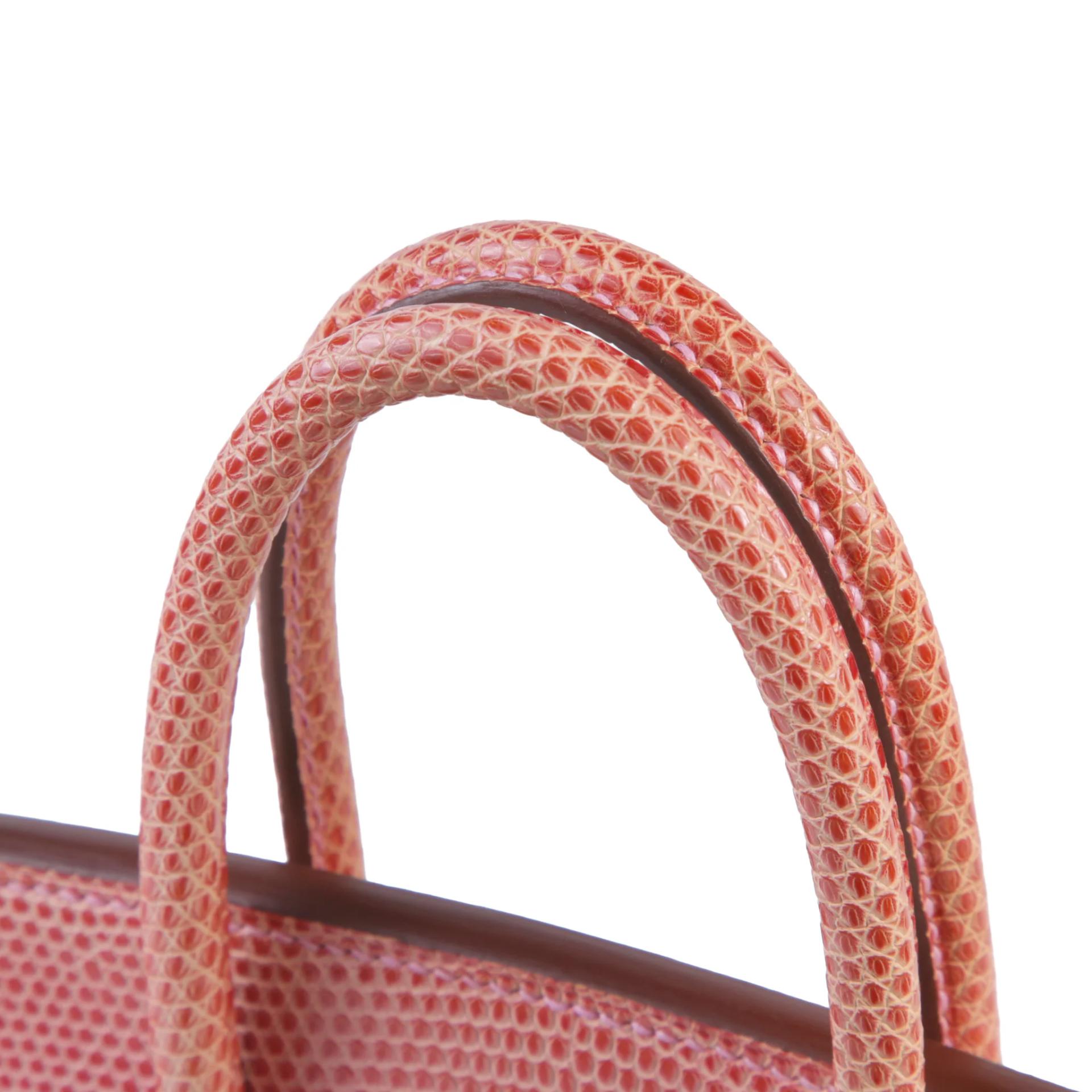 Good ( Rank AB) HERMÈS Birkin 25 Pink (5P) Lizard Palladium hardware Square P (2012) - 3