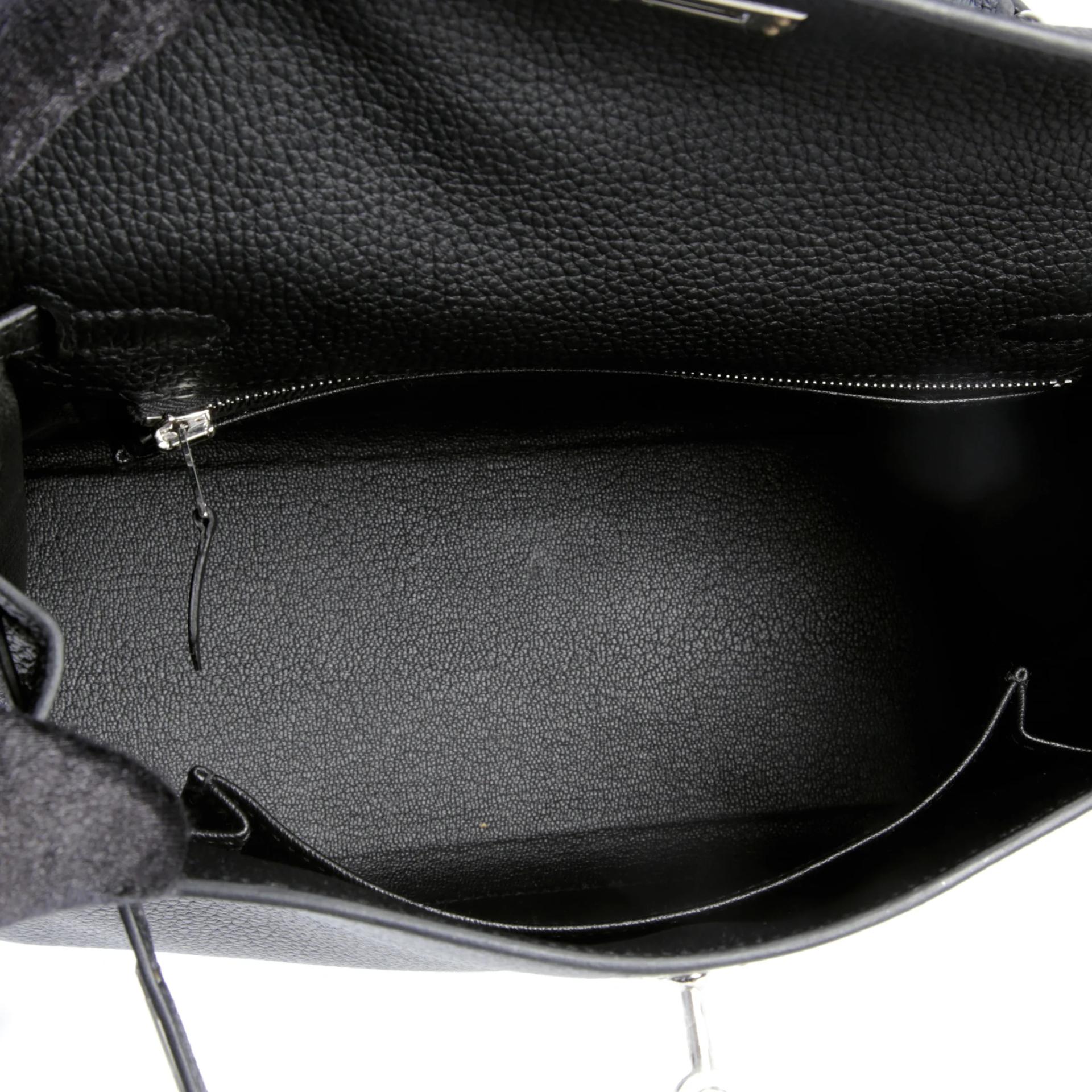 Brand New ( Rank N ) HERMÈS Kelly 25 Noir (89) Togo Palladium hardware G (2026) - 10
