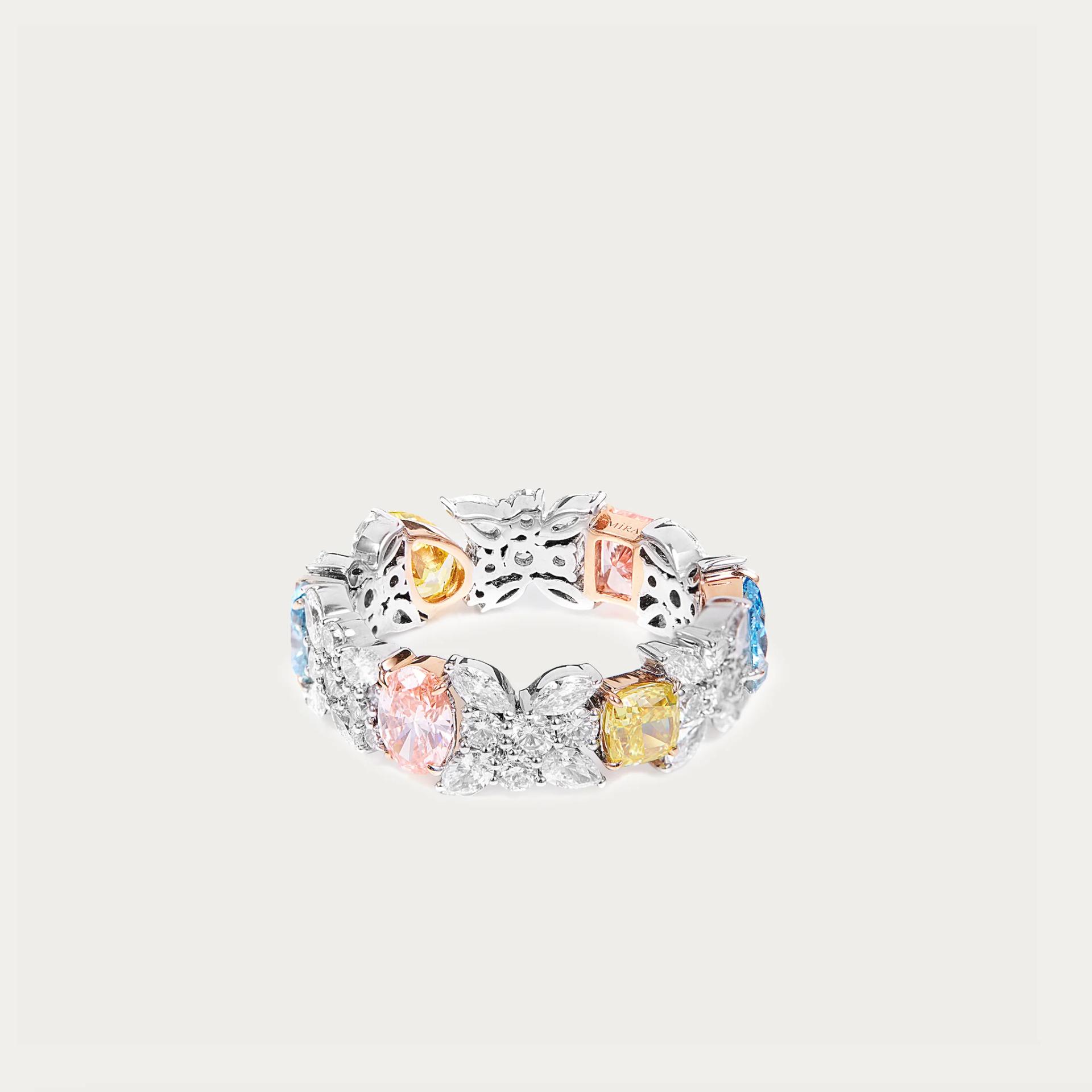 MIRA Premium Collection Colorful Ring Yellow Blue Pink