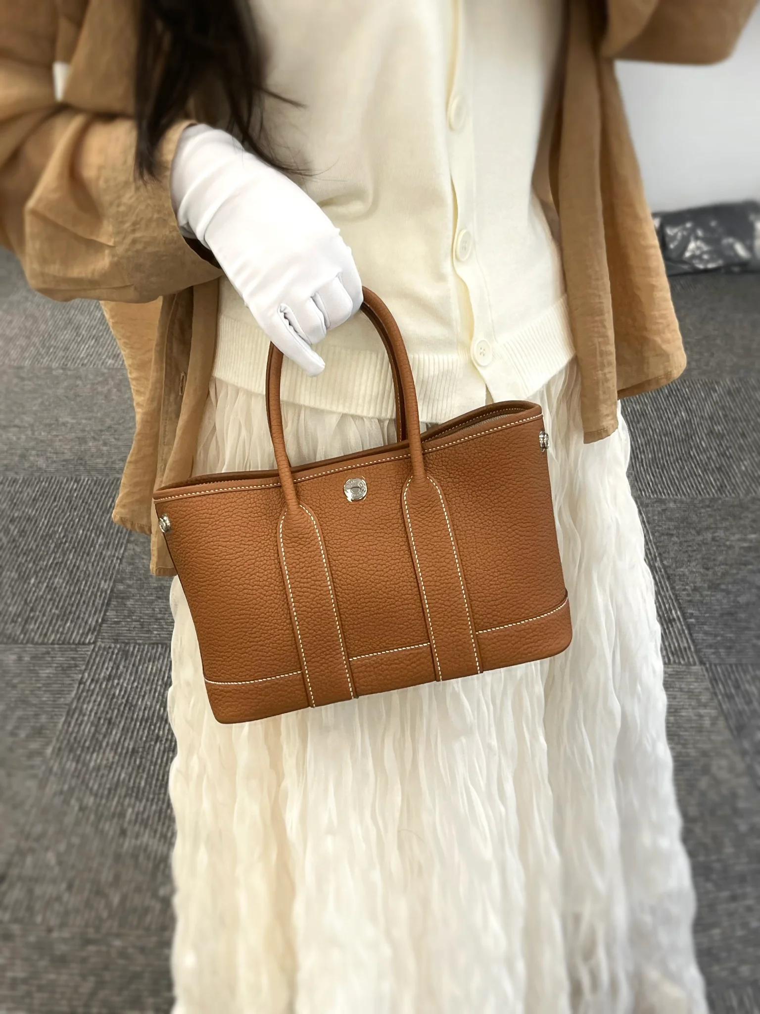 Brand New ( Rank N ) HERMÈS Neo Garden Party 23 Gold (37) Negonda Palladium hardware K (2025) - 4