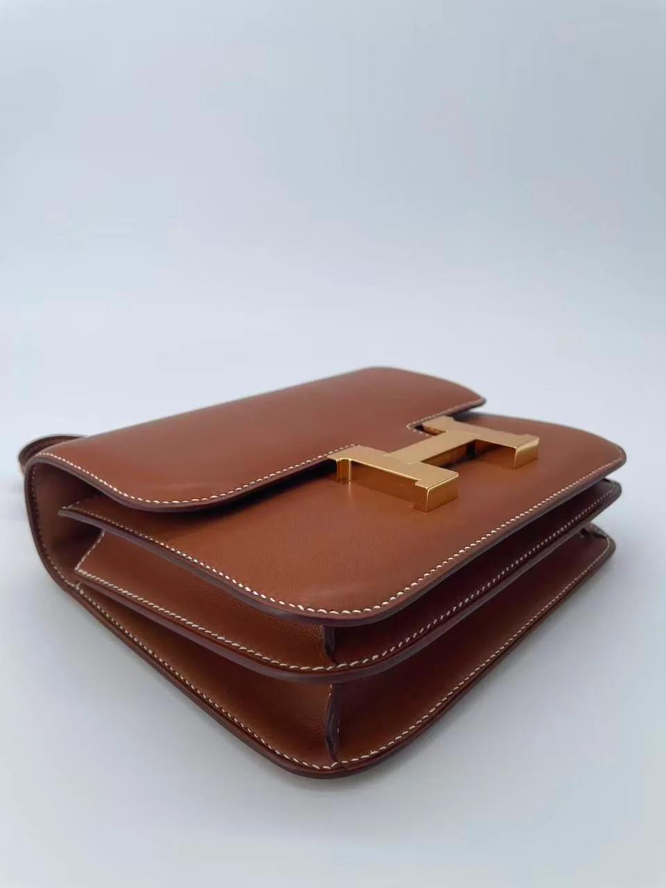 Unused ( Rank NS ) HERMÈS Constance Mini Fauve (34) Barenia Gold hardware C (2018) - 4
