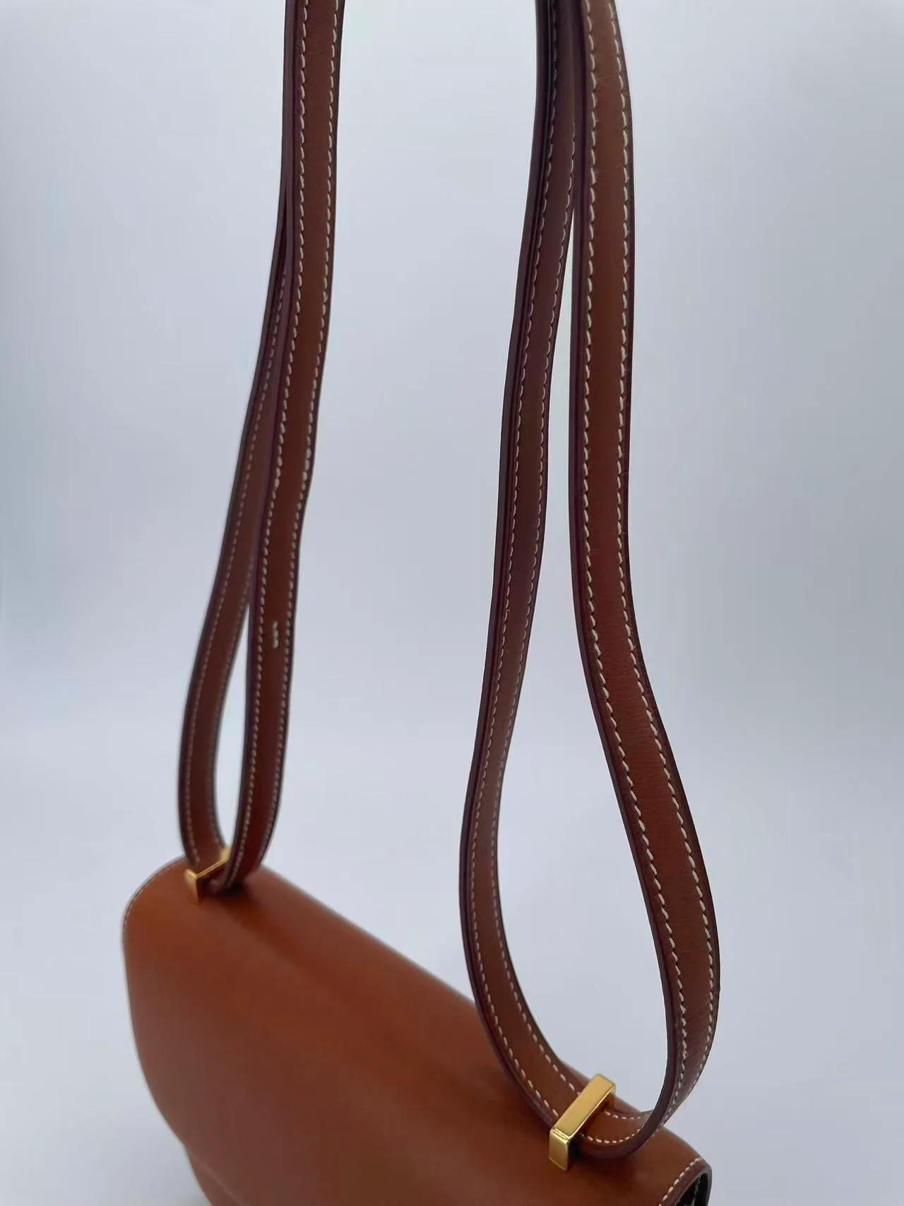 Unused ( Rank NS ) HERMÈS Constance Mini Fauve (34) Barenia Gold hardware C (2018) - 3