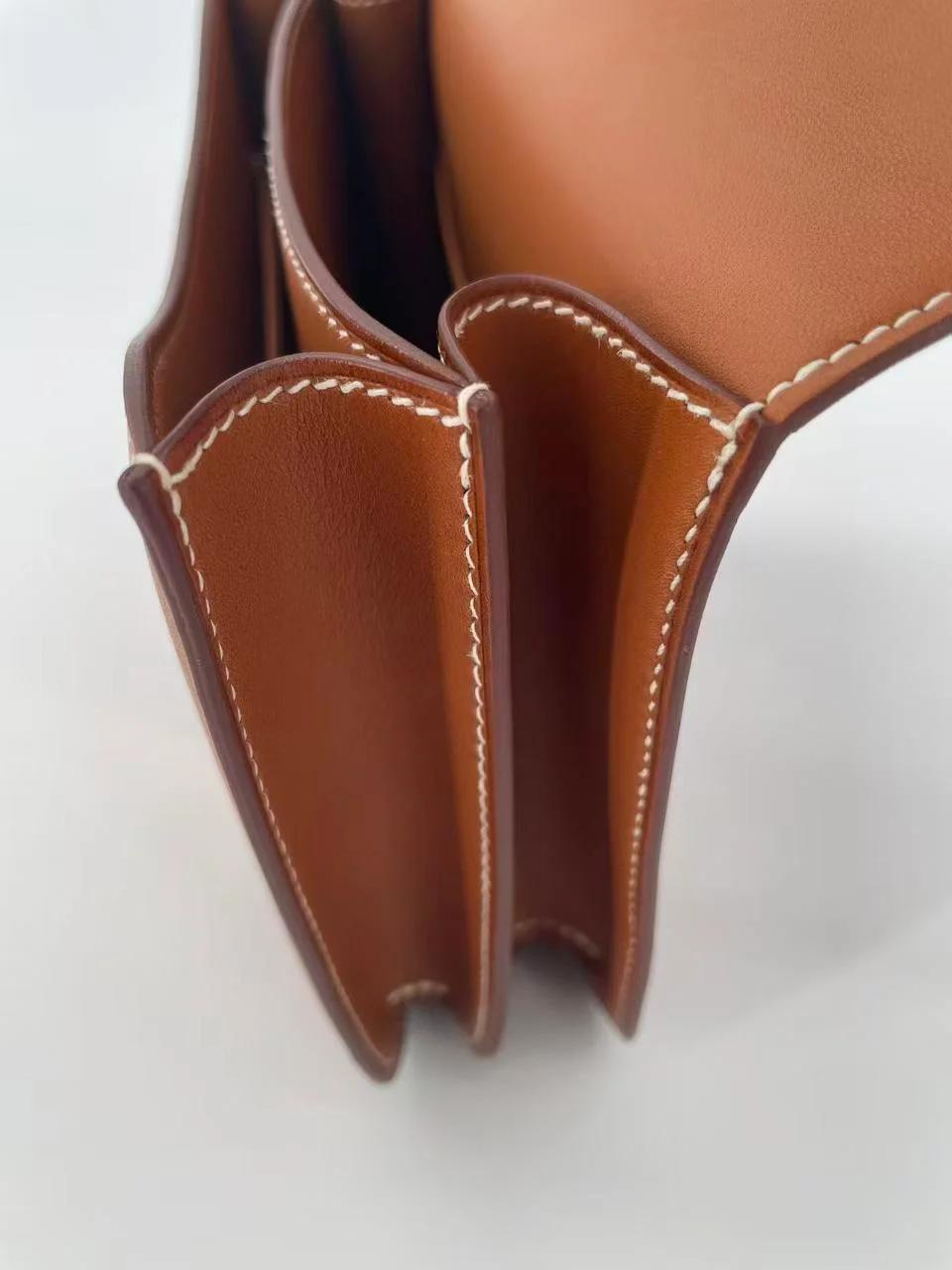 Unused ( Rank NS ) HERMÈS Constance Mini Fauve (34) Barenia Gold hardware C (2018) - 14