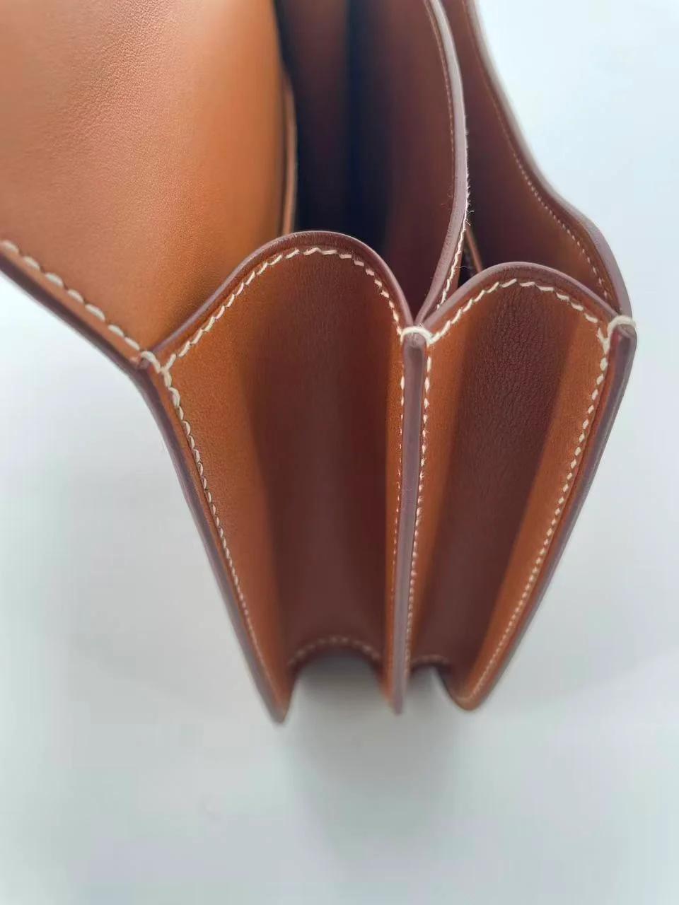 Unused ( Rank NS ) HERMÈS Constance Mini Fauve (34) Barenia Gold hardware C (2018) - 13