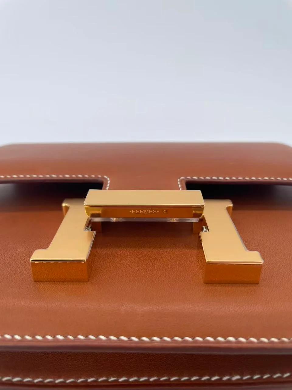 Unused ( Rank NS ) HERMÈS Constance Mini Fauve (34) Barenia Gold hardware C (2018) - 9