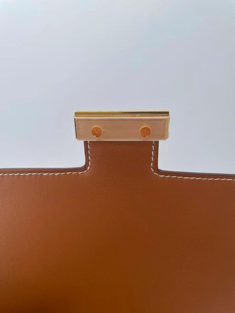 Unused ( Rank NS ) HERMÈS Constance Mini Fauve (34) Barenia Gold hardware C (2018) - 10