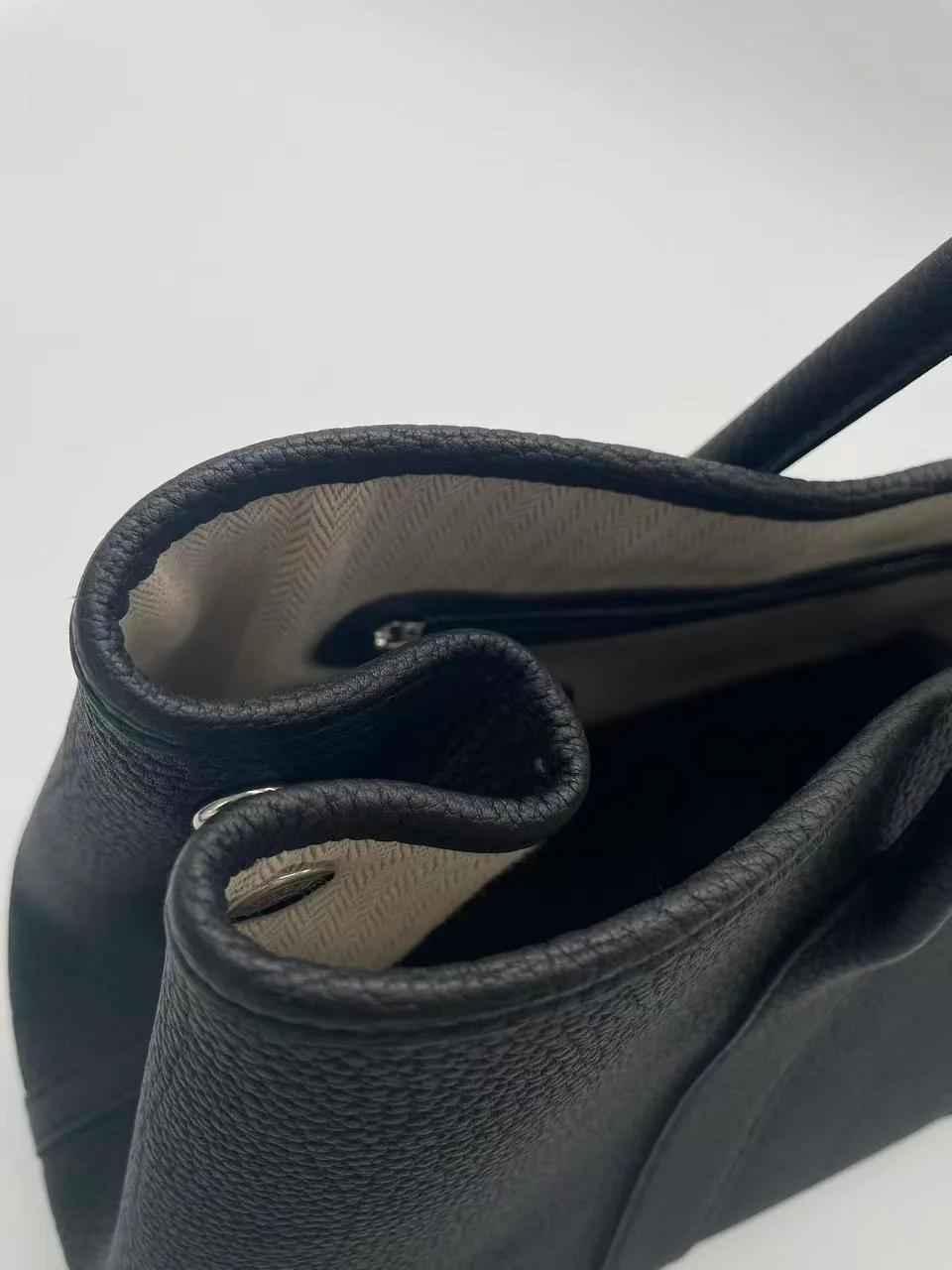 Very Good ( Rank A) HERMÈS Garden Party PM Noir (89) Negonda Palladium hardware C (2018) - 8