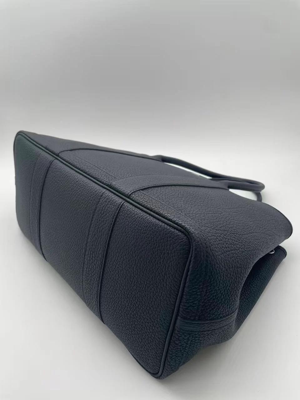 Very Good ( Rank A) HERMÈS Garden Party PM Noir (89) Negonda Palladium hardware C (2018) - 5