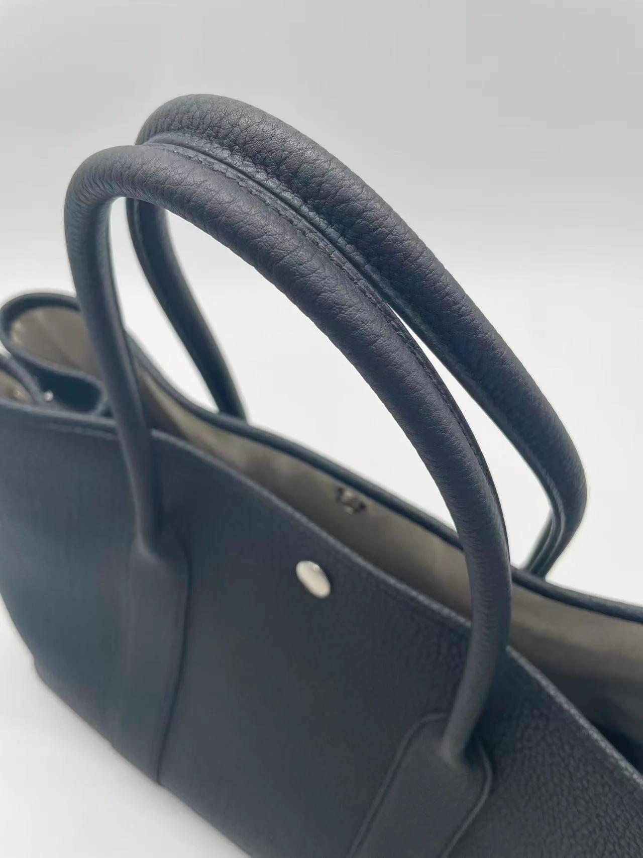 Very Good ( Rank A) HERMÈS Garden Party PM Noir (89) Negonda Palladium hardware C (2018) - 3