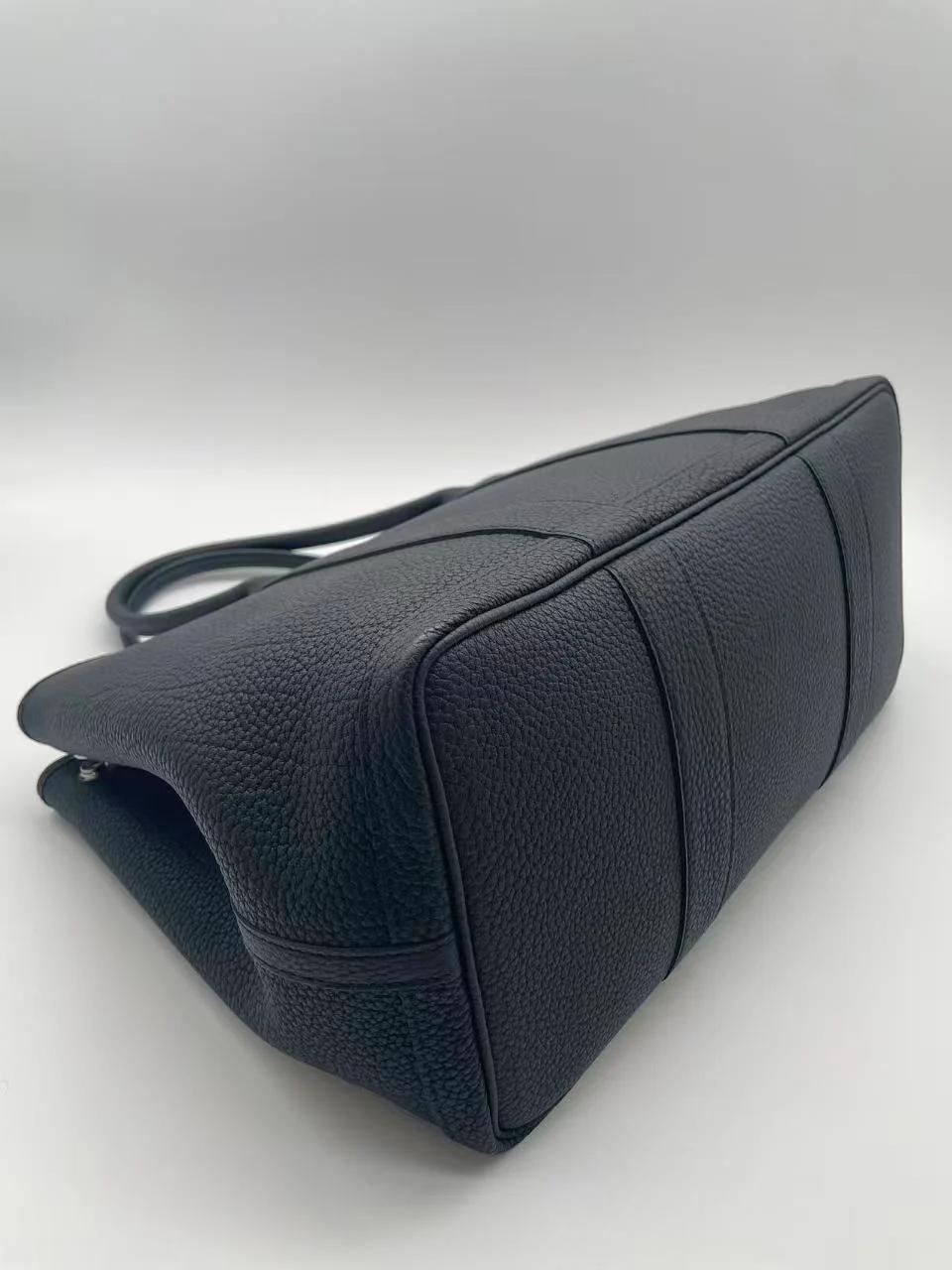 Very Good ( Rank A) HERMÈS Garden Party PM Noir (89) Negonda Palladium hardware C (2018) - 6