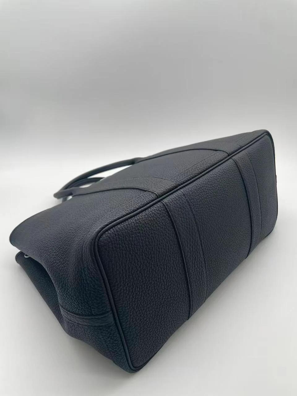 Very Good ( Rank A) HERMÈS Garden Party PM Noir (89) Negonda Palladium hardware C (2018) - 4