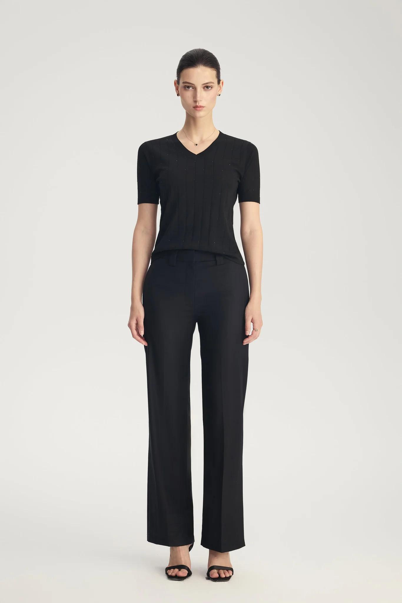 Four Seasons Wool Stretch Straight Trousers (EU 36)