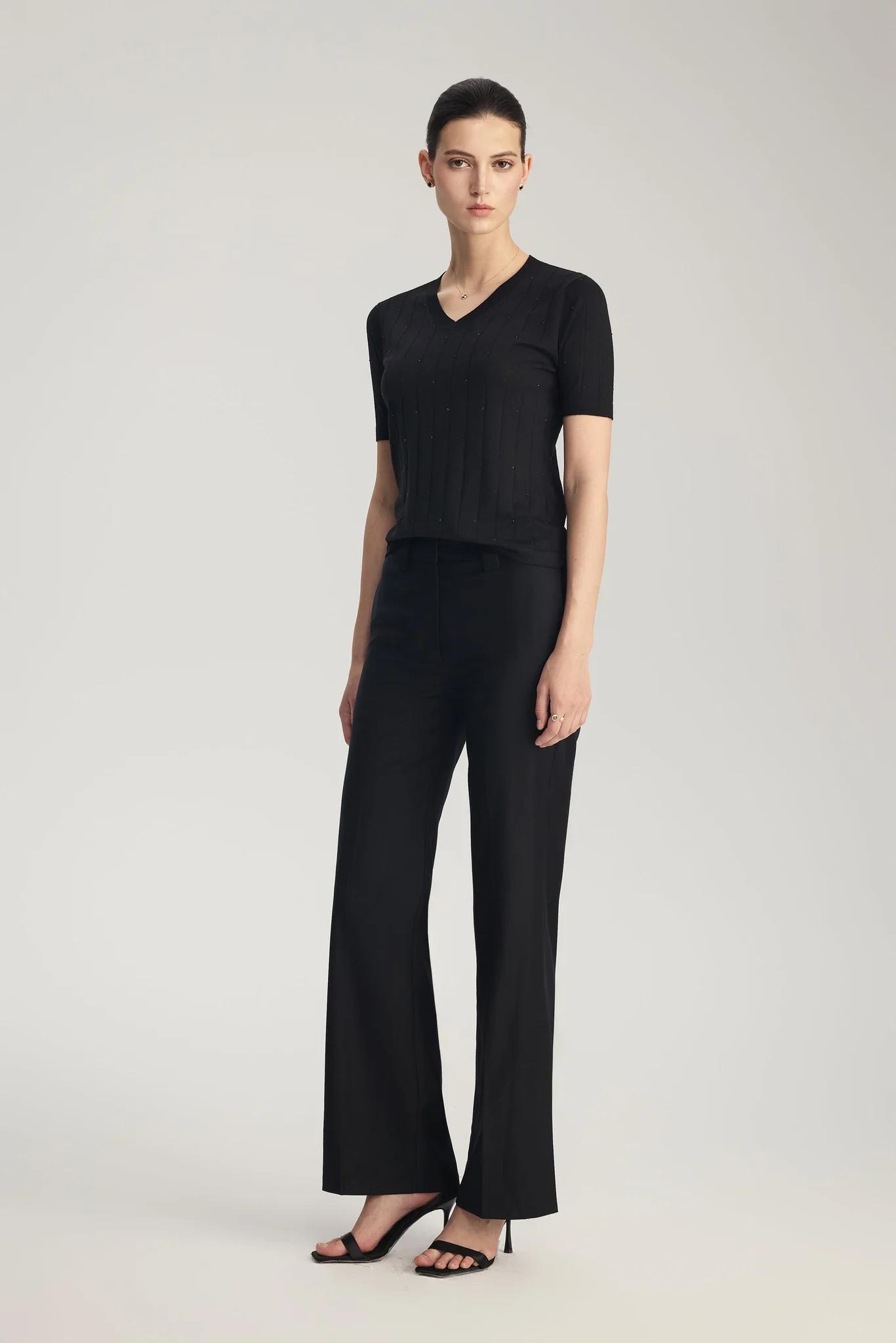 Brand New ( Rank N ) Mira Four Seasons Wool Stretch Straight Trousers (EU 38) - 3