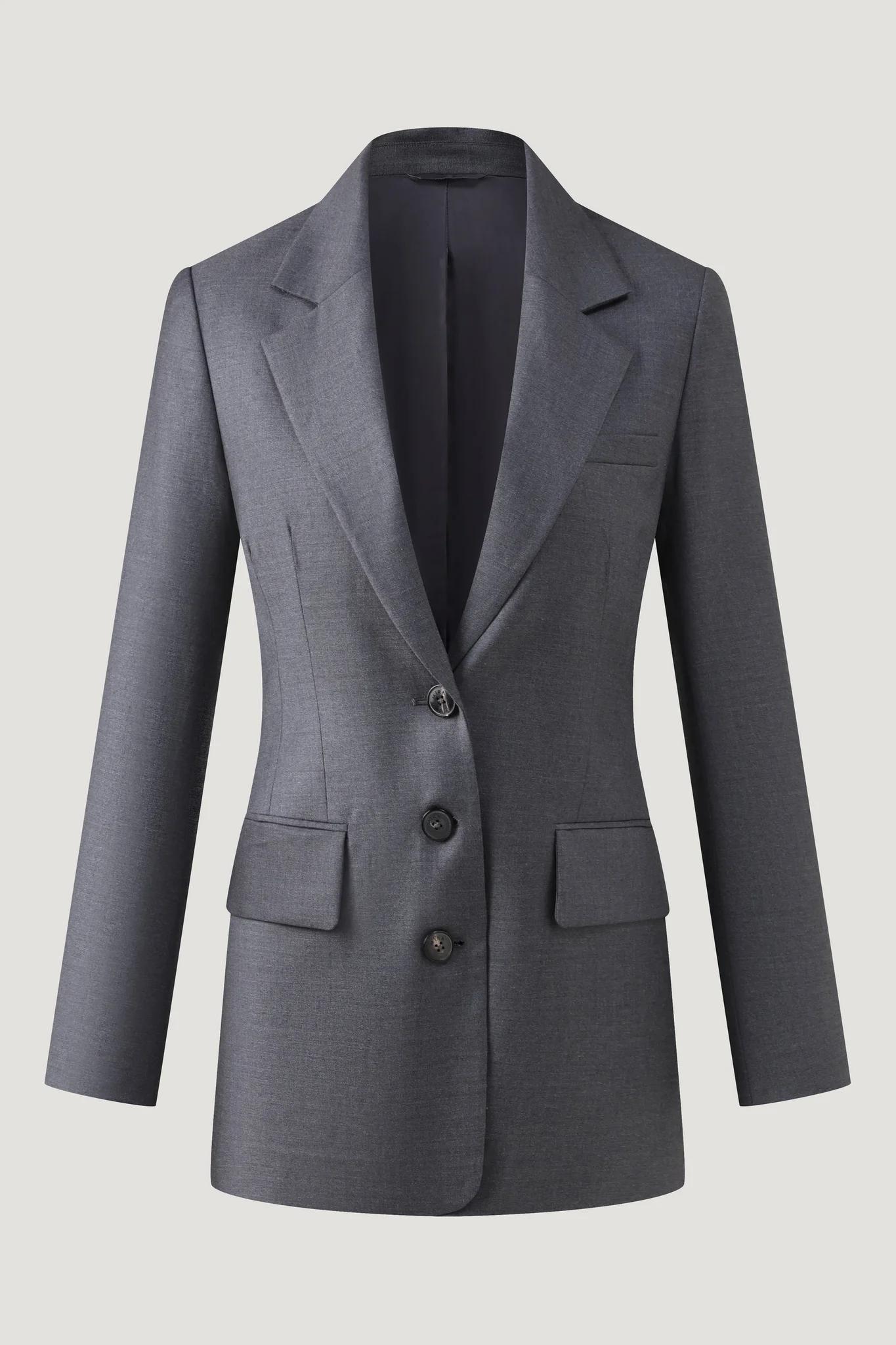 Four Seasons Wool Sculpted-Waist Blazer (EU 36)