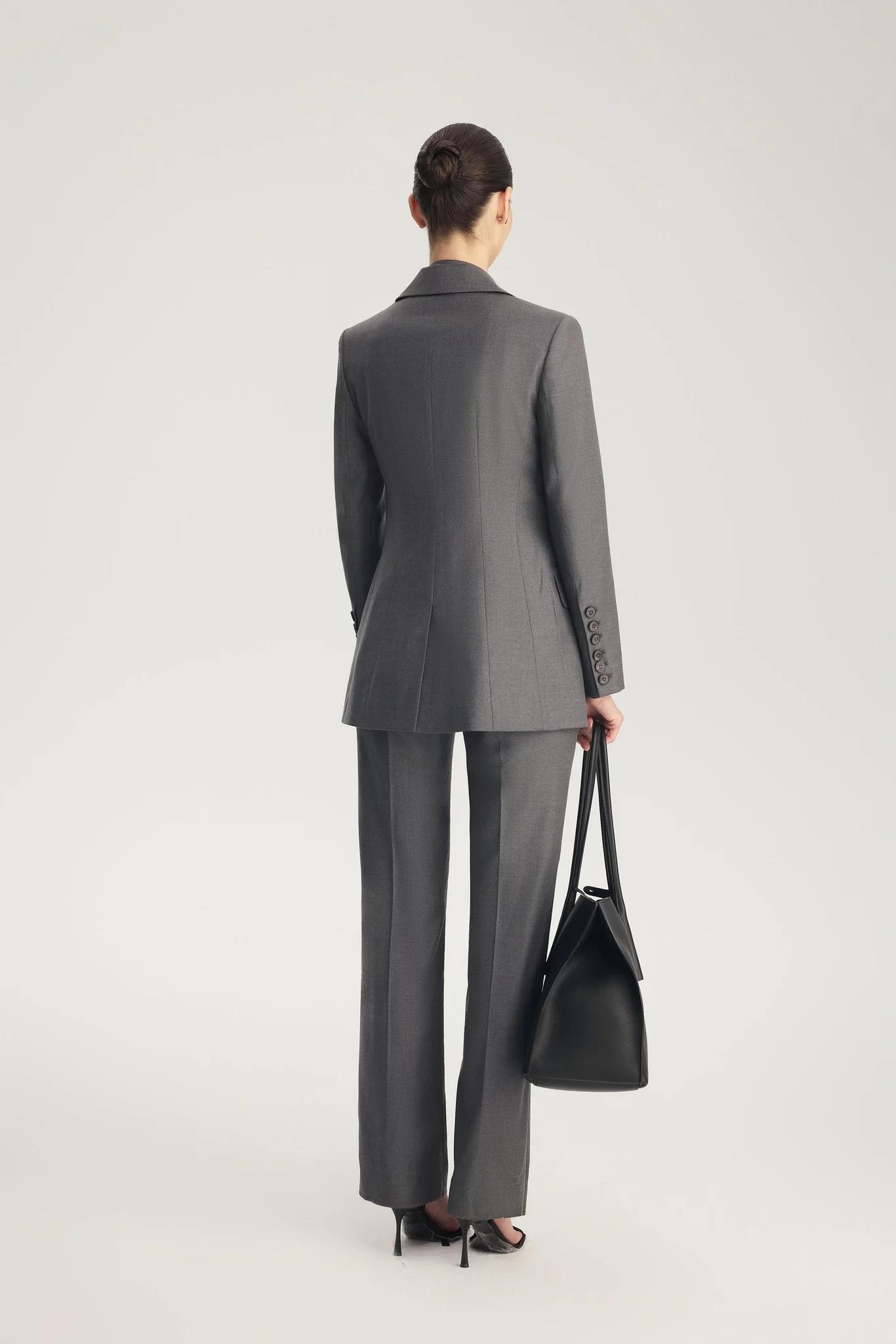Brand New ( Rank N ) Mira Four Seasons Wool Sculpted-Waist Blazer (EU 38) - 5