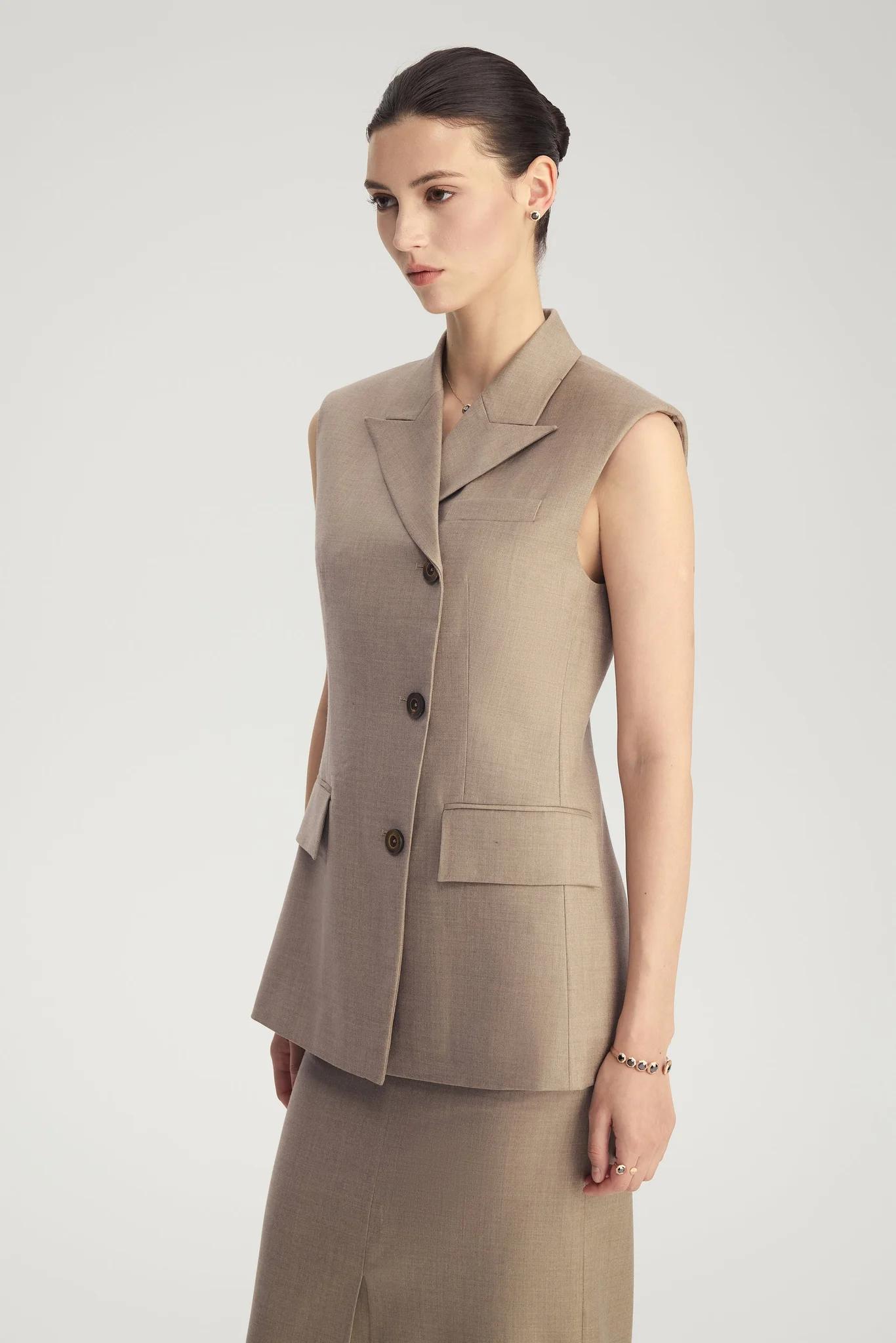 ランク N 新品 Mira Four Seasons ウール アシンメトリー ジレ (EU 38) - 3