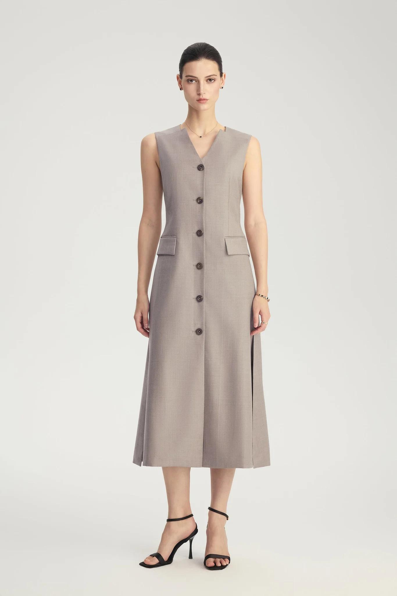 Brand New ( Rank N ) Mira Four Seasons Wool Sleeveless Dress (EU 36) - 3