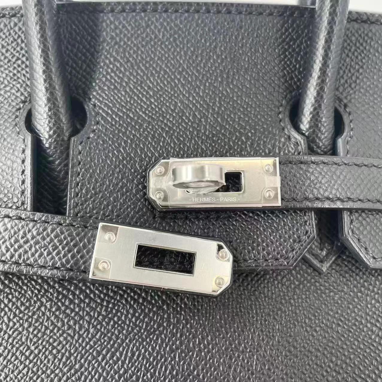未使用保存品 HERMÈS 愛馬仕 Birkin 25 外縫 89 黑色 Noir (Black) Epsom牛皮 銀扣 W刻 2024年 - 9