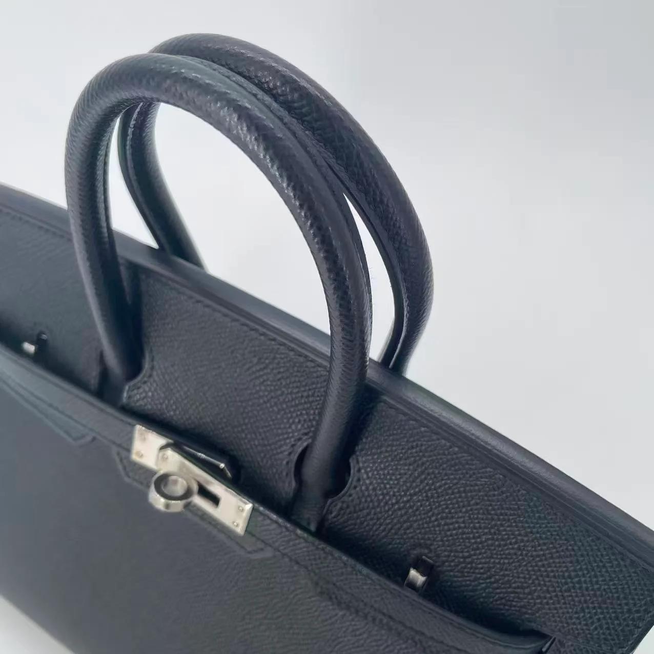 未使用保存品 HERMÈS 愛馬仕 Birkin 25 外縫 89 黑色 Noir (Black) Epsom牛皮 銀扣 W刻 2024年 - 3