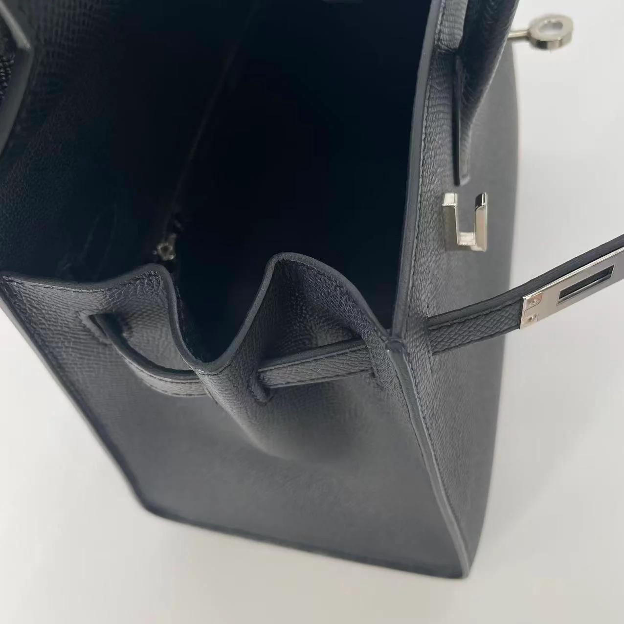 未使用保存品 HERMÈS 愛馬仕 Birkin 25 外縫 89 黑色 Noir (Black) Epsom牛皮 銀扣 W刻 2024年 - 15
