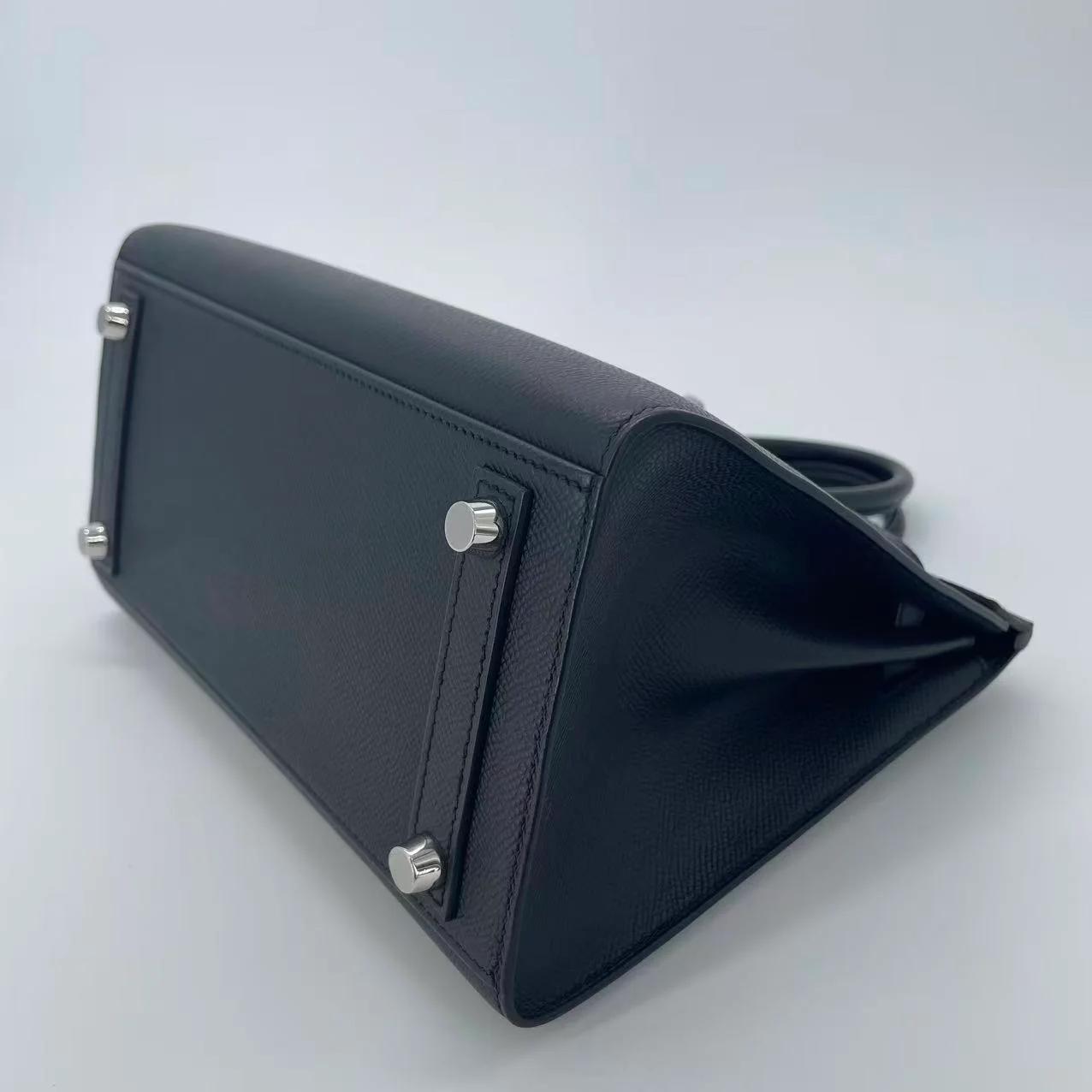 未使用保存品 HERMÈS 愛馬仕 Birkin 25 外縫 89 黑色 Noir (Black) Epsom牛皮 銀扣 W刻 2024年 - 5