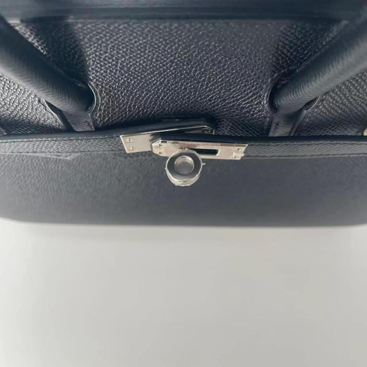 未使用保存品 HERMÈS 愛馬仕 Birkin 25 外縫 89 黑色 Noir (Black) Epsom牛皮 銀扣 W刻 2024年 - 8