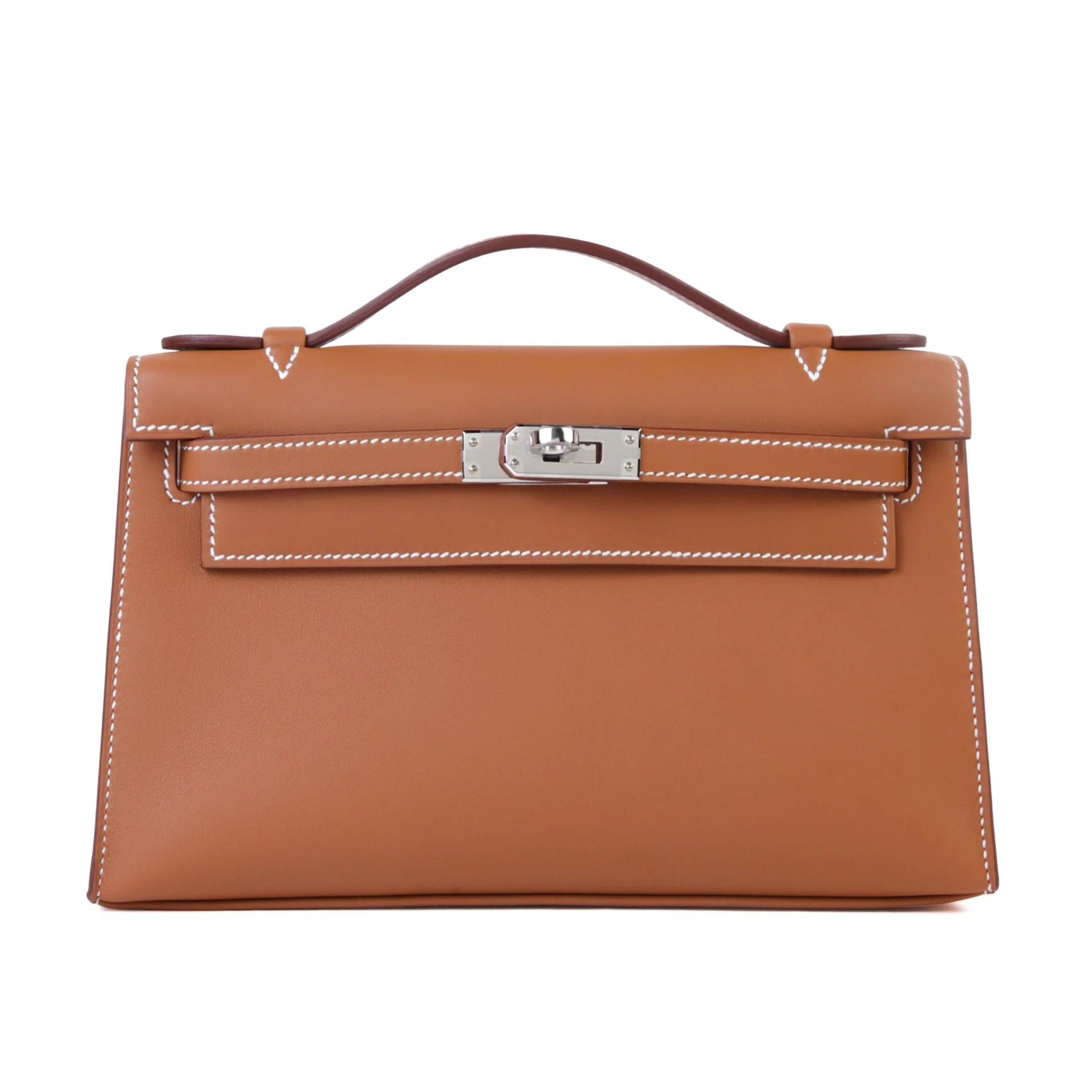 Brand New ( Rank N ) HERMÈS Kelly Pochette Gold (37) Swift Palladium hardware G (2026) - 1