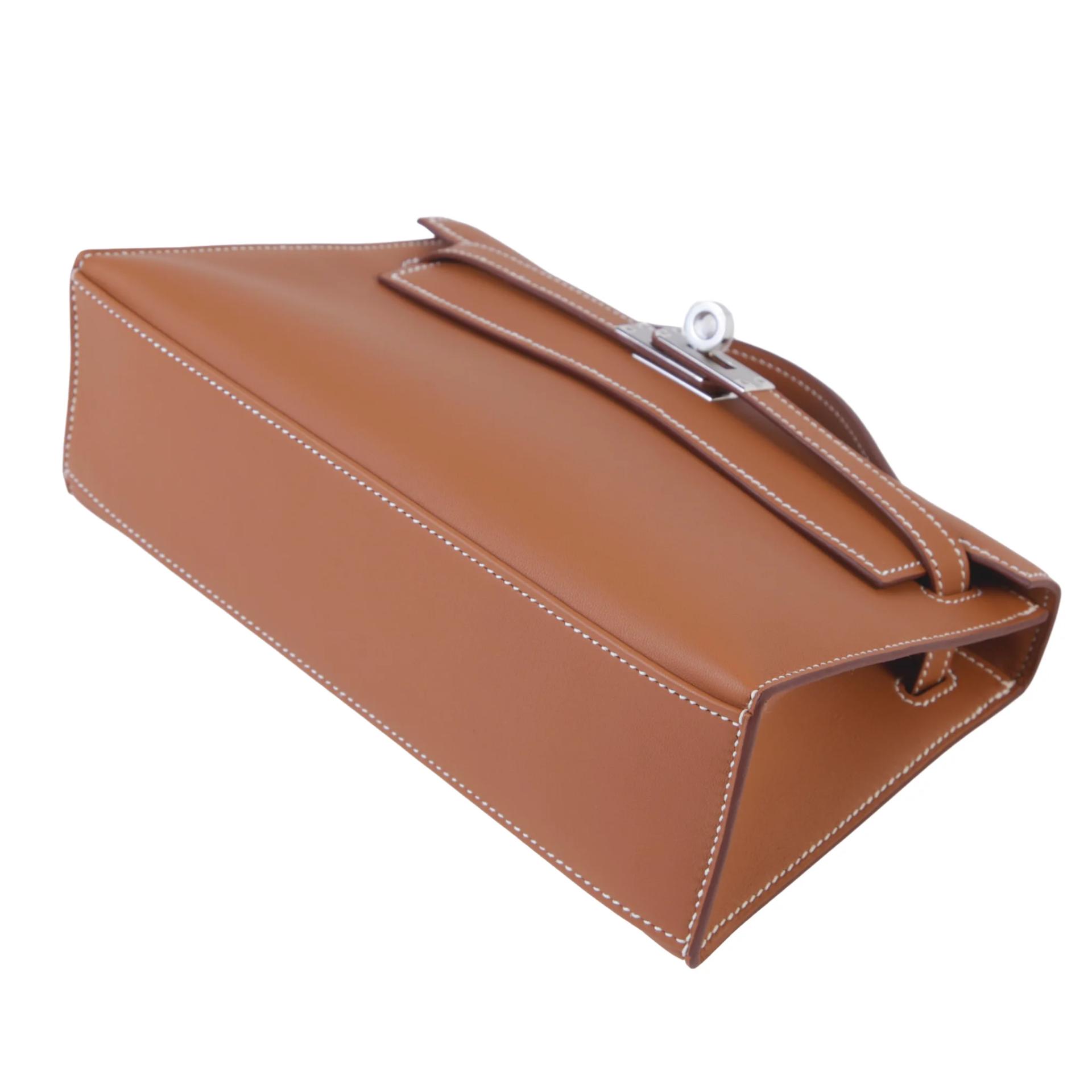 Brand New ( Rank N ) HERMÈS Kelly Pochette Gold (37) Swift Palladium hardware G (2026) - 5