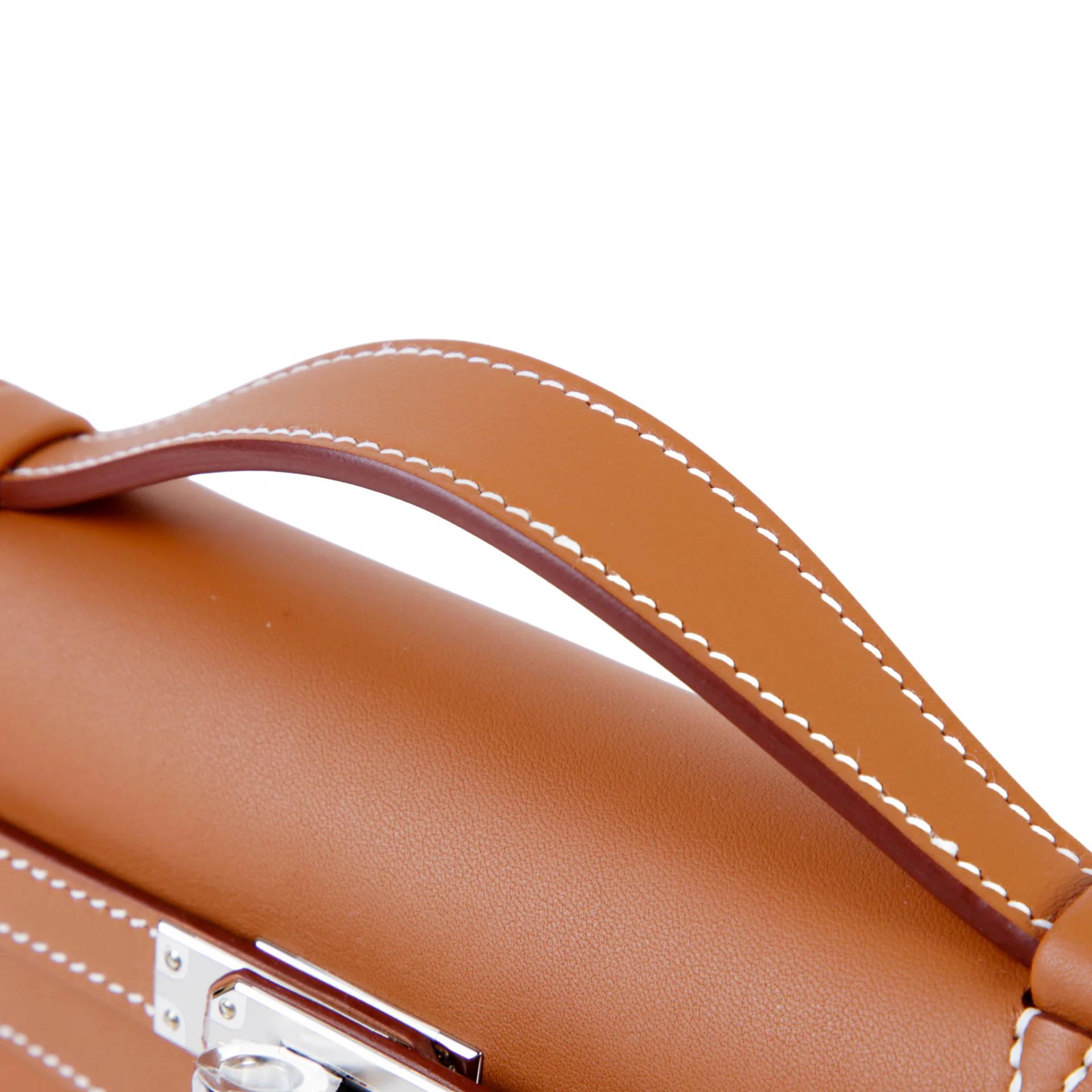 Brand New ( Rank N ) HERMÈS Kelly Pochette Gold (37) Swift Palladium hardware G (2026) - 3