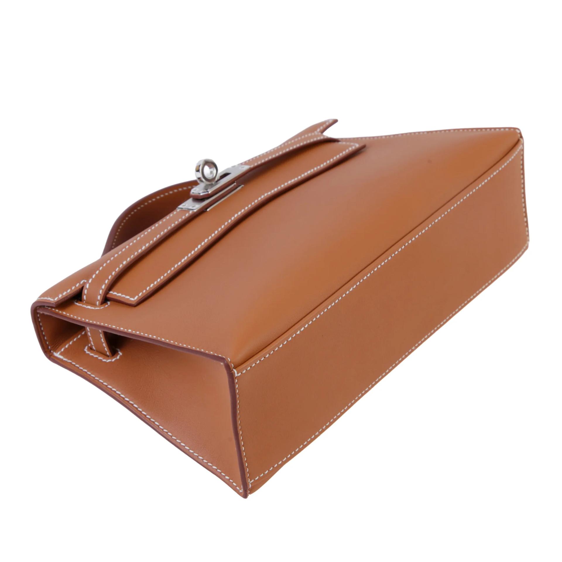 Brand New ( Rank N ) HERMÈS Kelly Pochette Gold (37) Swift Palladium hardware G (2026) - 4