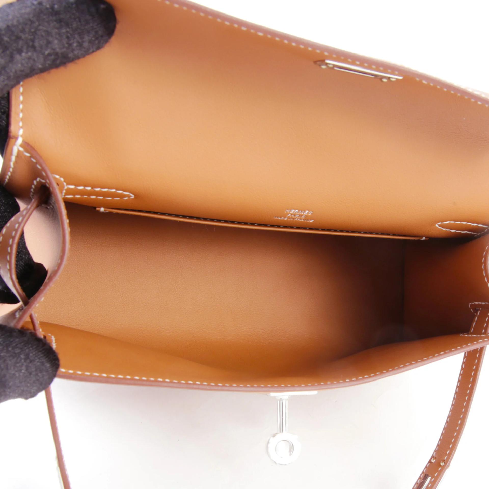 Brand New ( Rank N ) HERMÈS Kelly Pochette Gold (37) Swift Palladium hardware G (2026) - 11