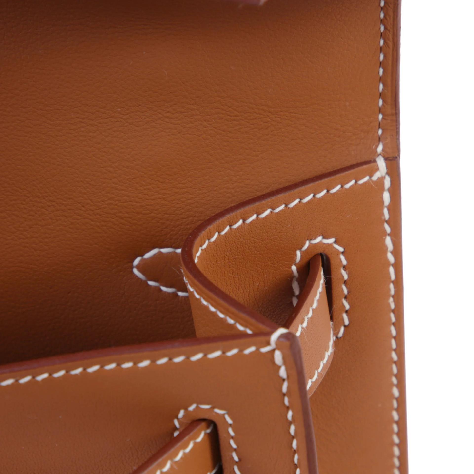Brand New ( Rank N ) HERMÈS Kelly Pochette Gold (37) Swift Palladium hardware G (2026) - 12