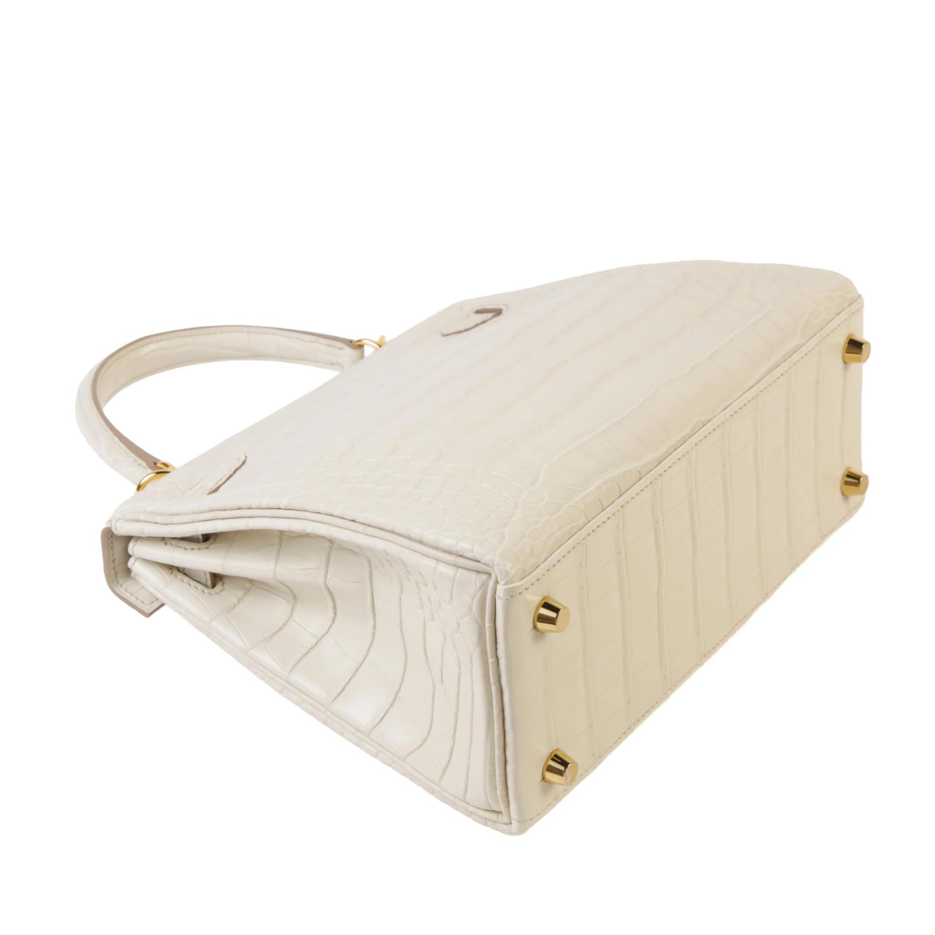 Brand New ( Rank N ) HERMÈS Kelly 25 Beton (8L) Matte Alligator Gold hardware K (2025) - 6