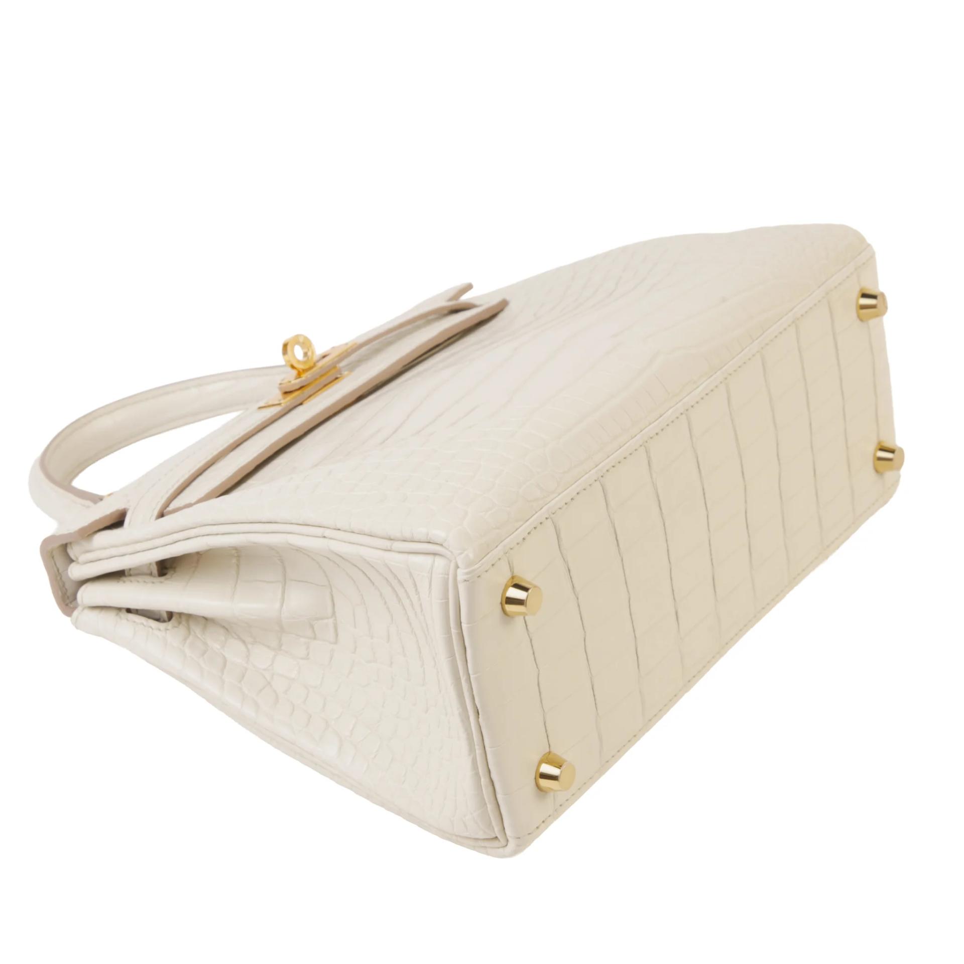 Brand New ( Rank N ) HERMÈS Kelly 25 Beton (8L) Matte Alligator Gold hardware K (2025) - 4