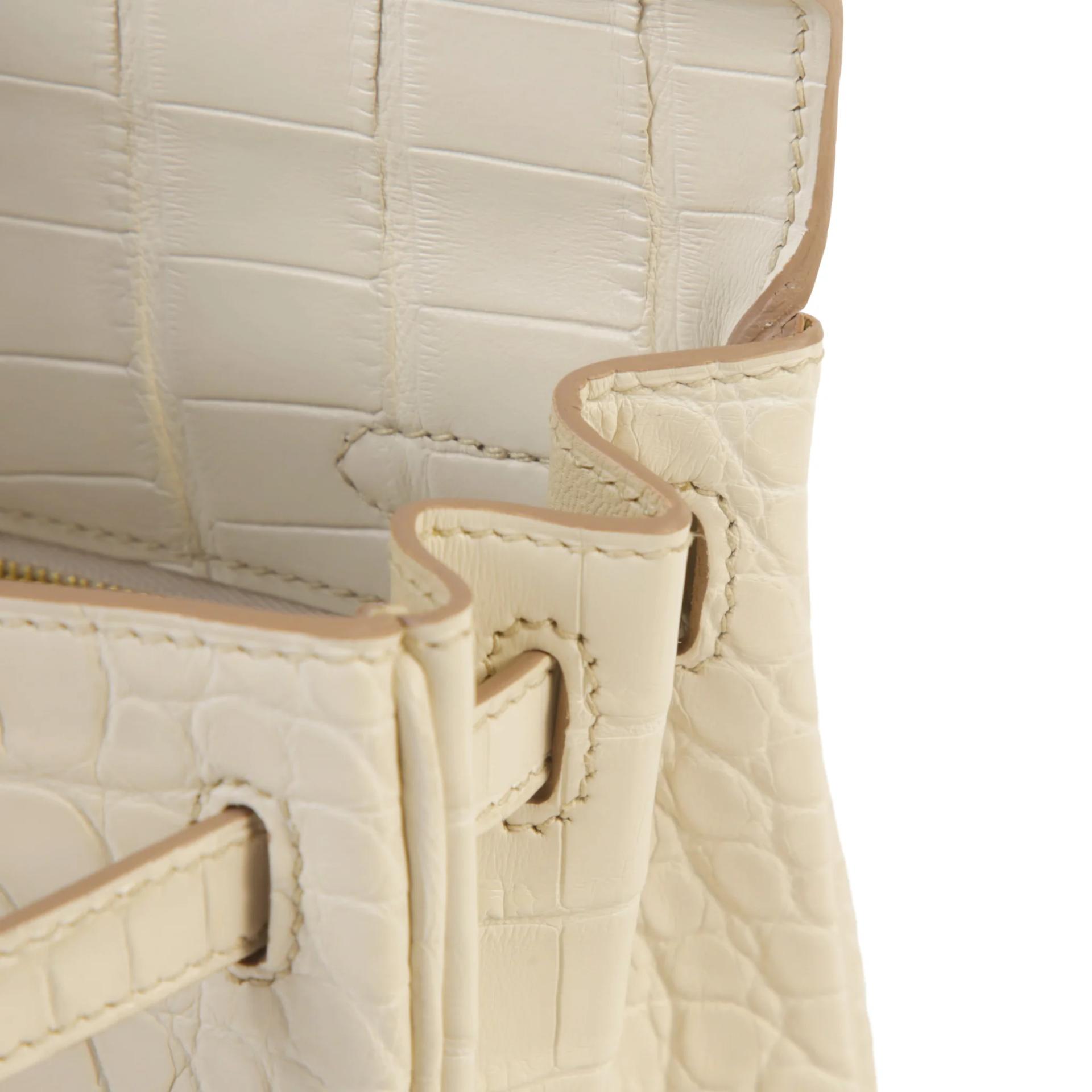 Brand New ( Rank N ) HERMÈS Kelly 25 Beton (8L) Matte Alligator Gold hardware K (2025) - 11