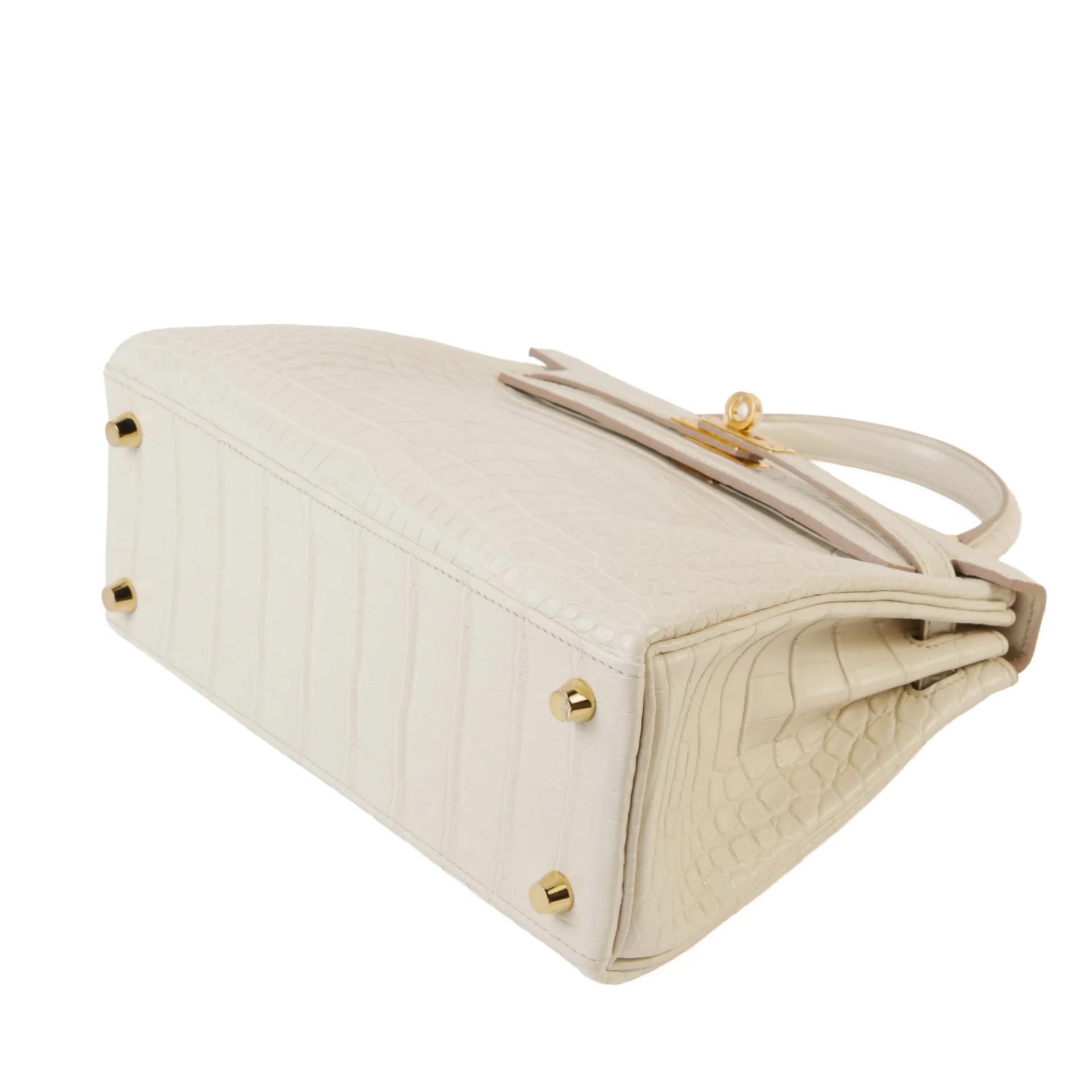 Brand New ( Rank N ) HERMÈS Kelly 25 Beton (8L) Matte Alligator Gold hardware K (2025) - 5